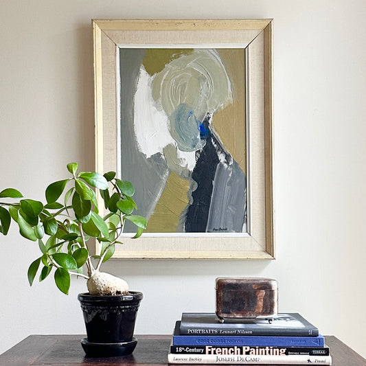 Mid Century Abstract Oil Painting From Sweden