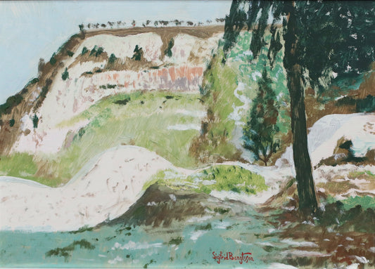 Vintage Landscape Oil Painting from Sweden 1971