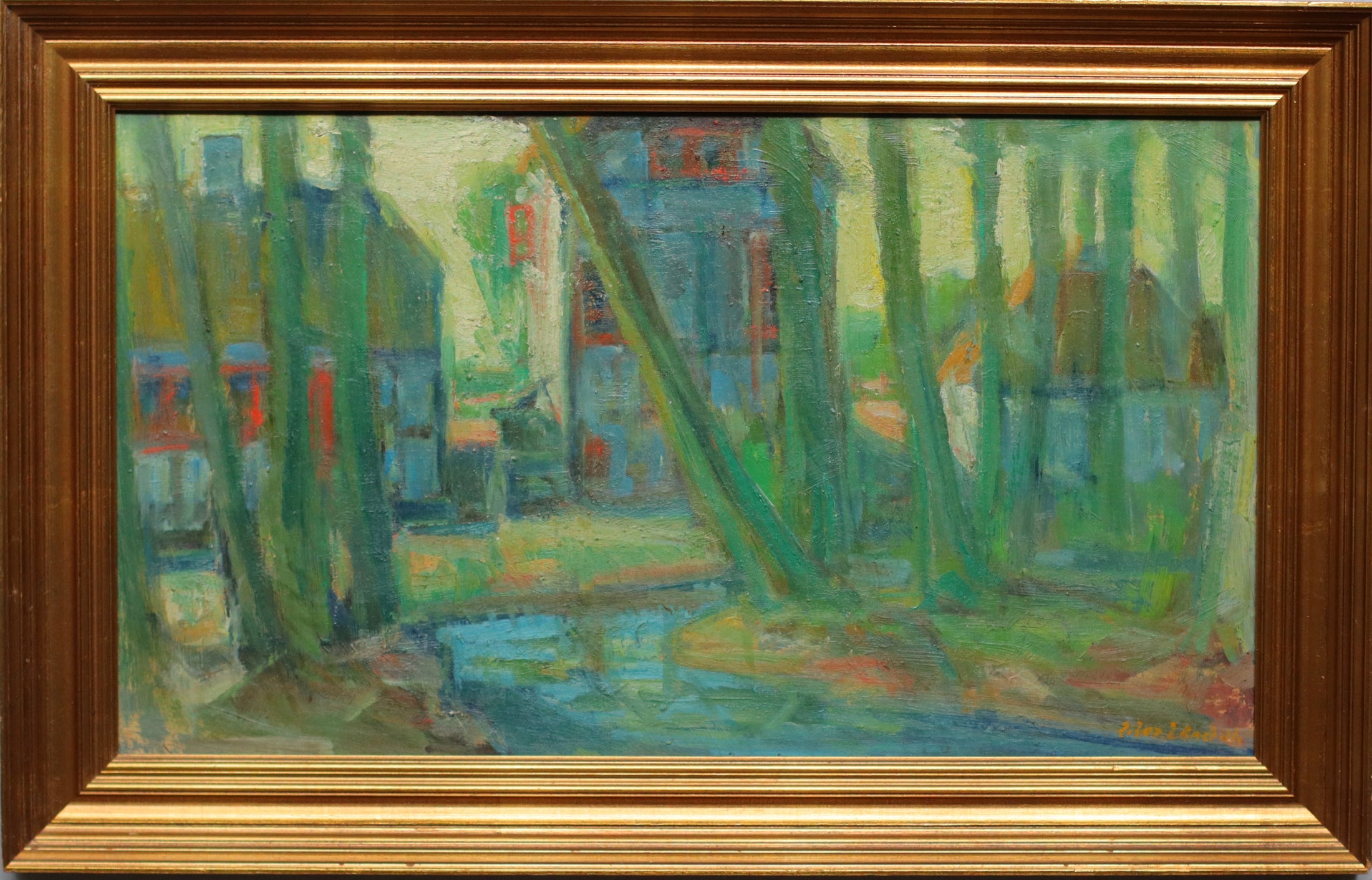 Vintage Light Filled Oil Painting from Sweden 1950's