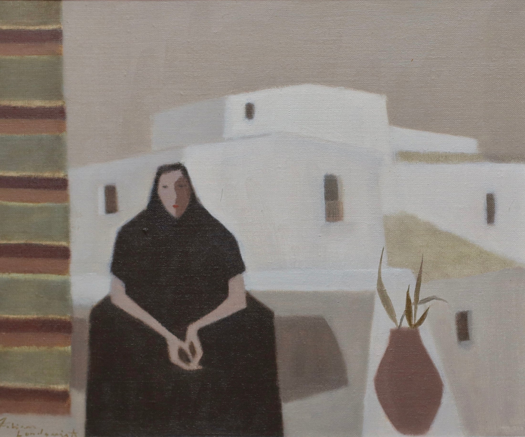 Vintage Swedish Oil Painting by Fabian Lundqvist 1960's