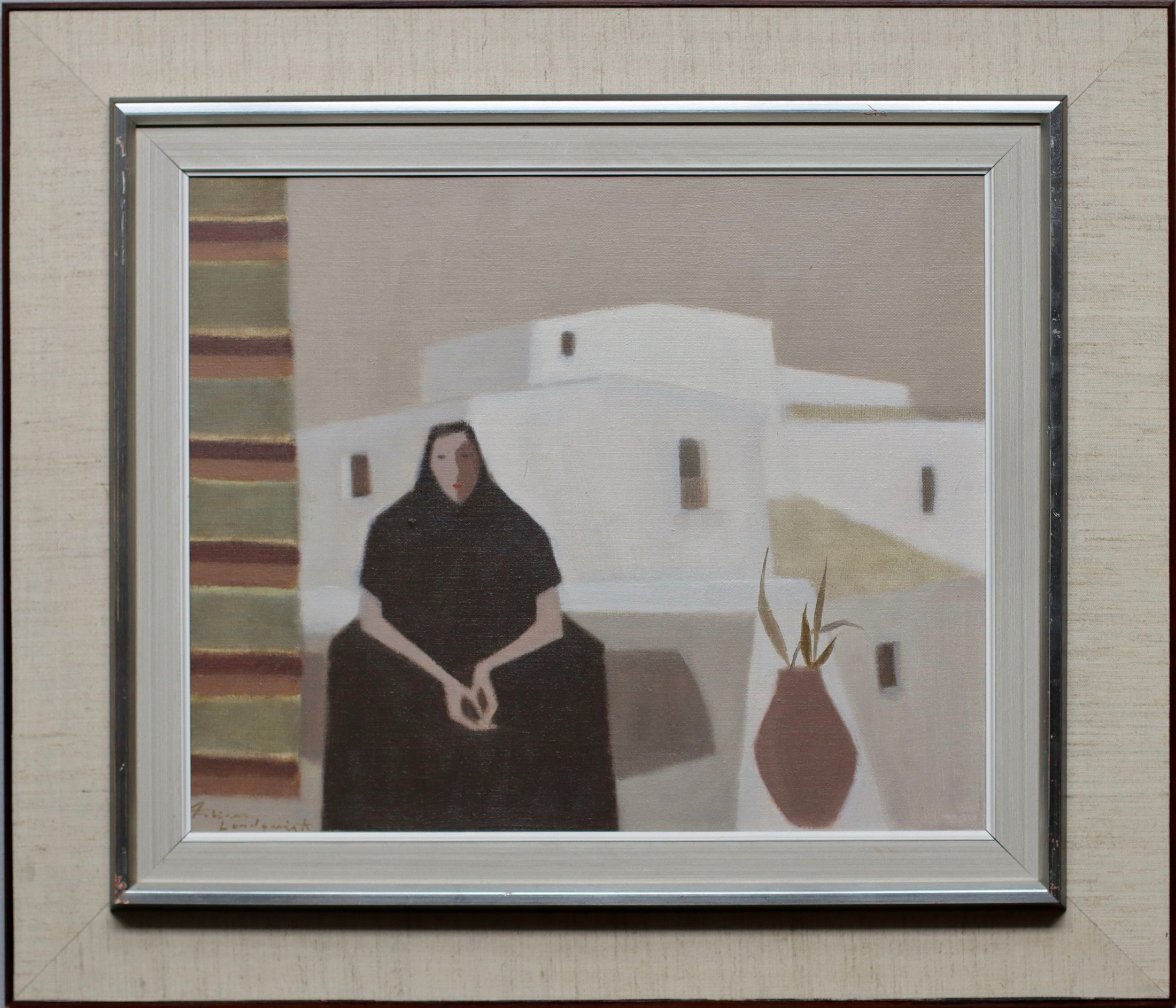 Vintage Swedish Oil Painting by Fabian Lundqvist 1960's