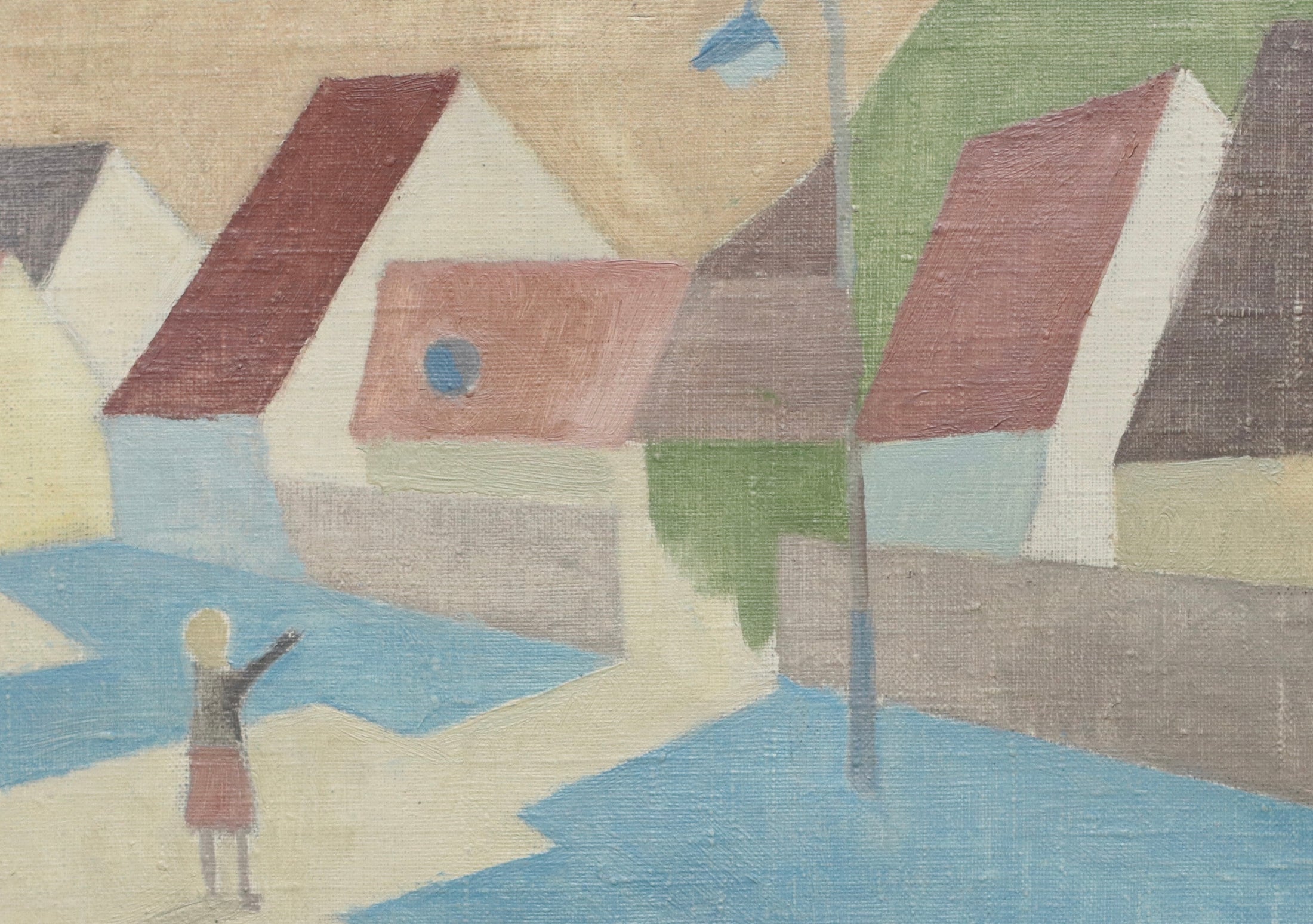 Mid Century Oil Painting by Christian Voulethe from 1959