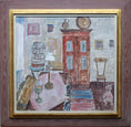 Load image into Gallery viewer, Vintage Interior Oil Painting by Göta Fogler From Sweden
