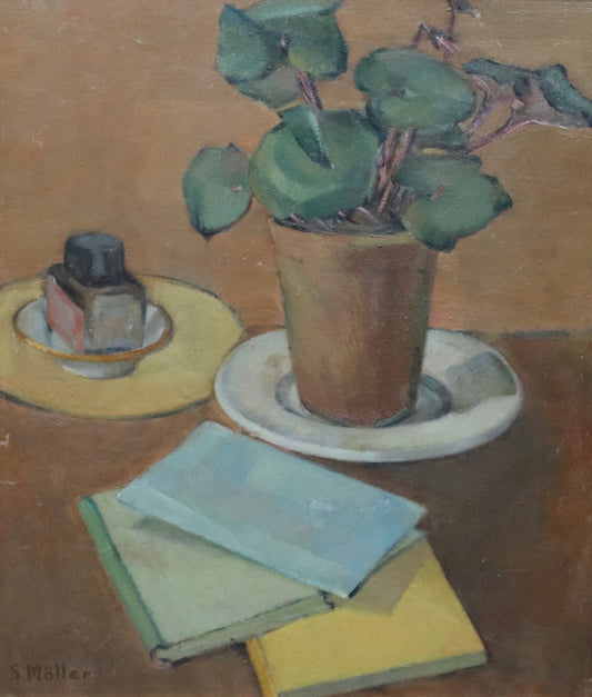 Vintage Still Life Oil Painting From Sweden By Sigurd Möller