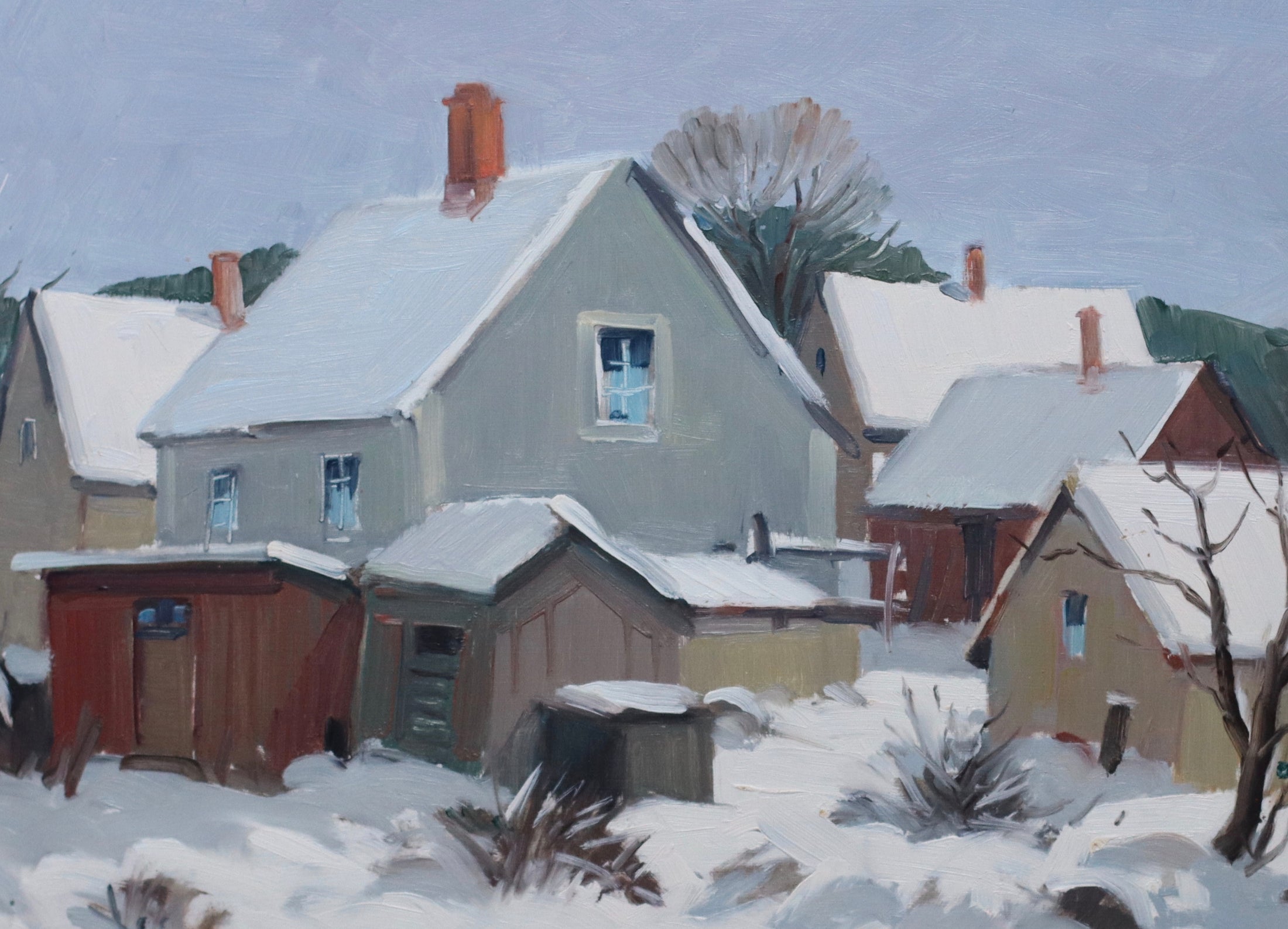 Vintage Winter Landscape Oil Painting From Sweden By Eskil Skans