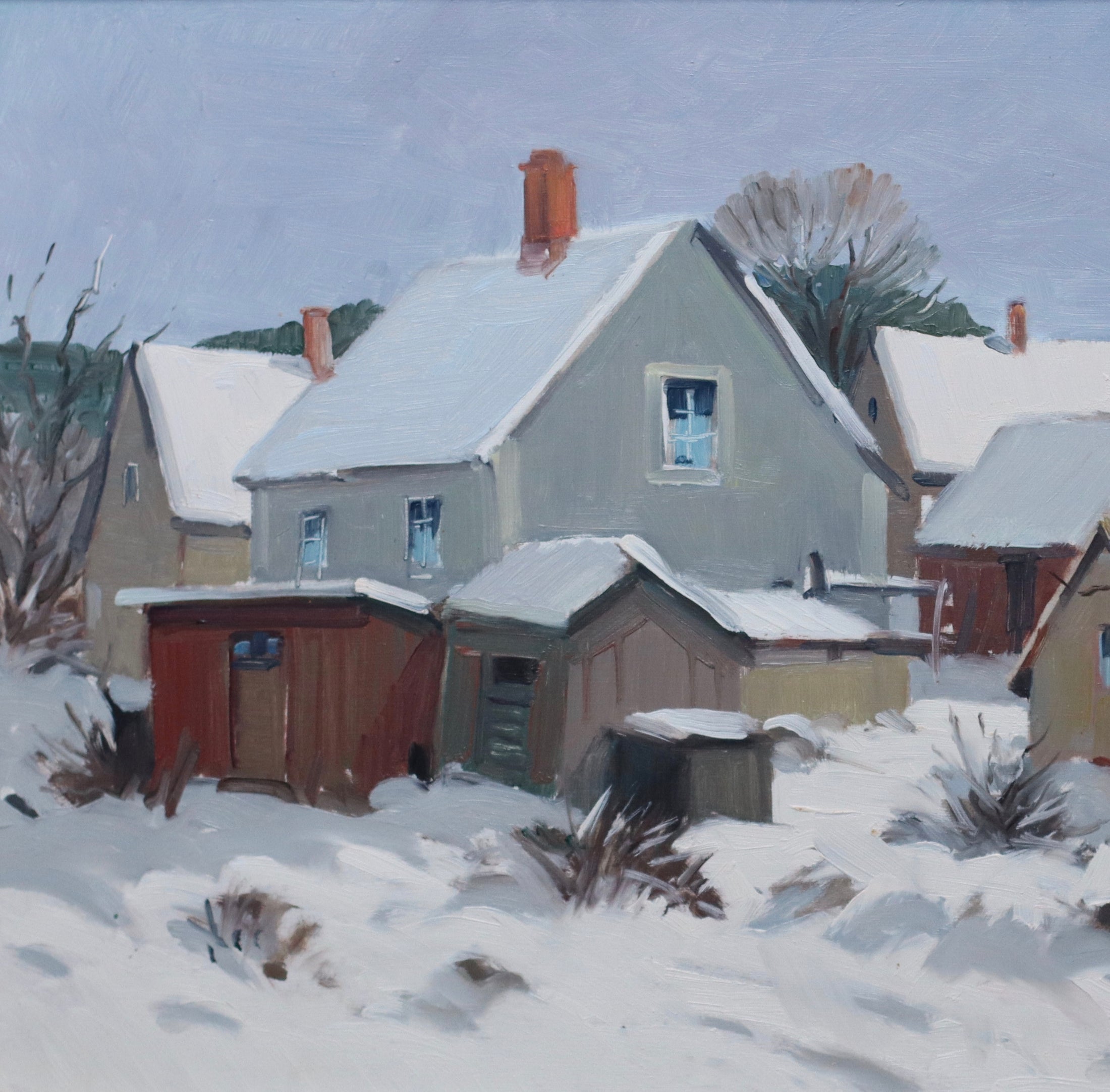 Vintage Winter Landscape Oil Painting From Sweden By Eskil Skans