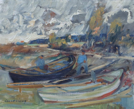 Vintage Oil Painting By Curt Viberg From Sweden