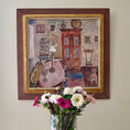 Load image into Gallery viewer, Vintage Interior Oil Painting by Göta Fogler From Sweden