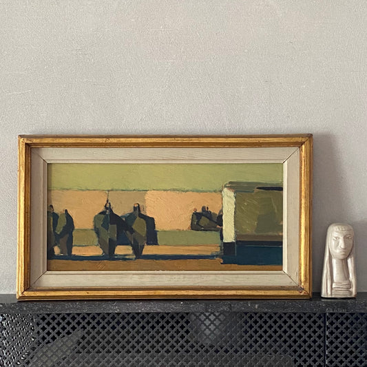 Vintage Mid Century Oil Painting By Ivar Morsing 1955 Sweden