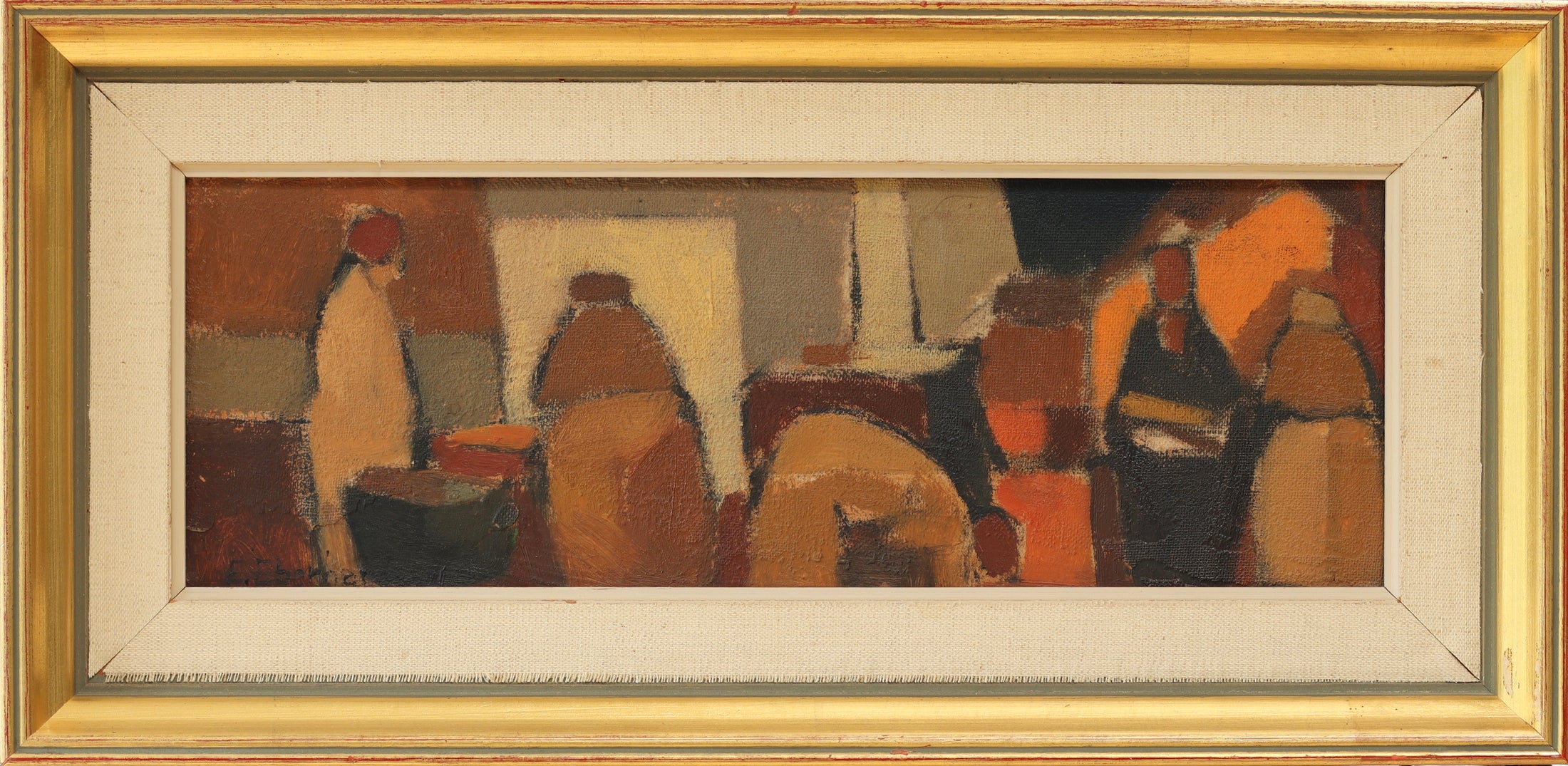 Mid Century Oil Painting By Ebbe Eberhardson Sweden