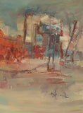 Load image into Gallery viewer, Vintage Art Room Abstract Oil Painting From Sweden