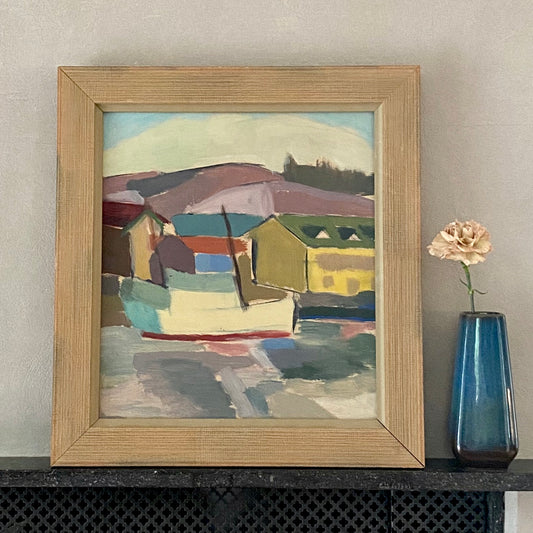 Vintage Mid Century Sailboat Painting From Sweden