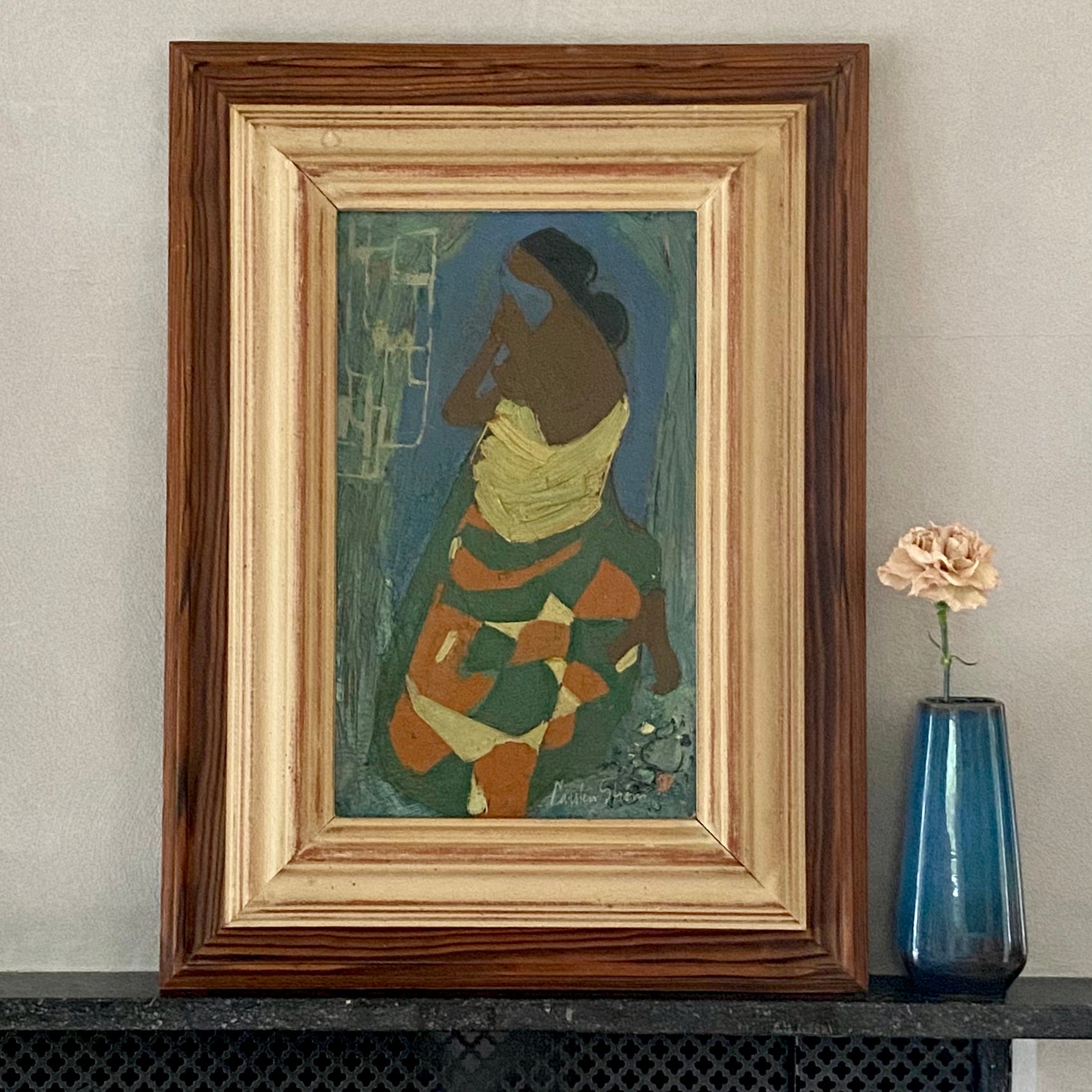 Vintage Art Room Oil Painting By Carsten Ström Sweden