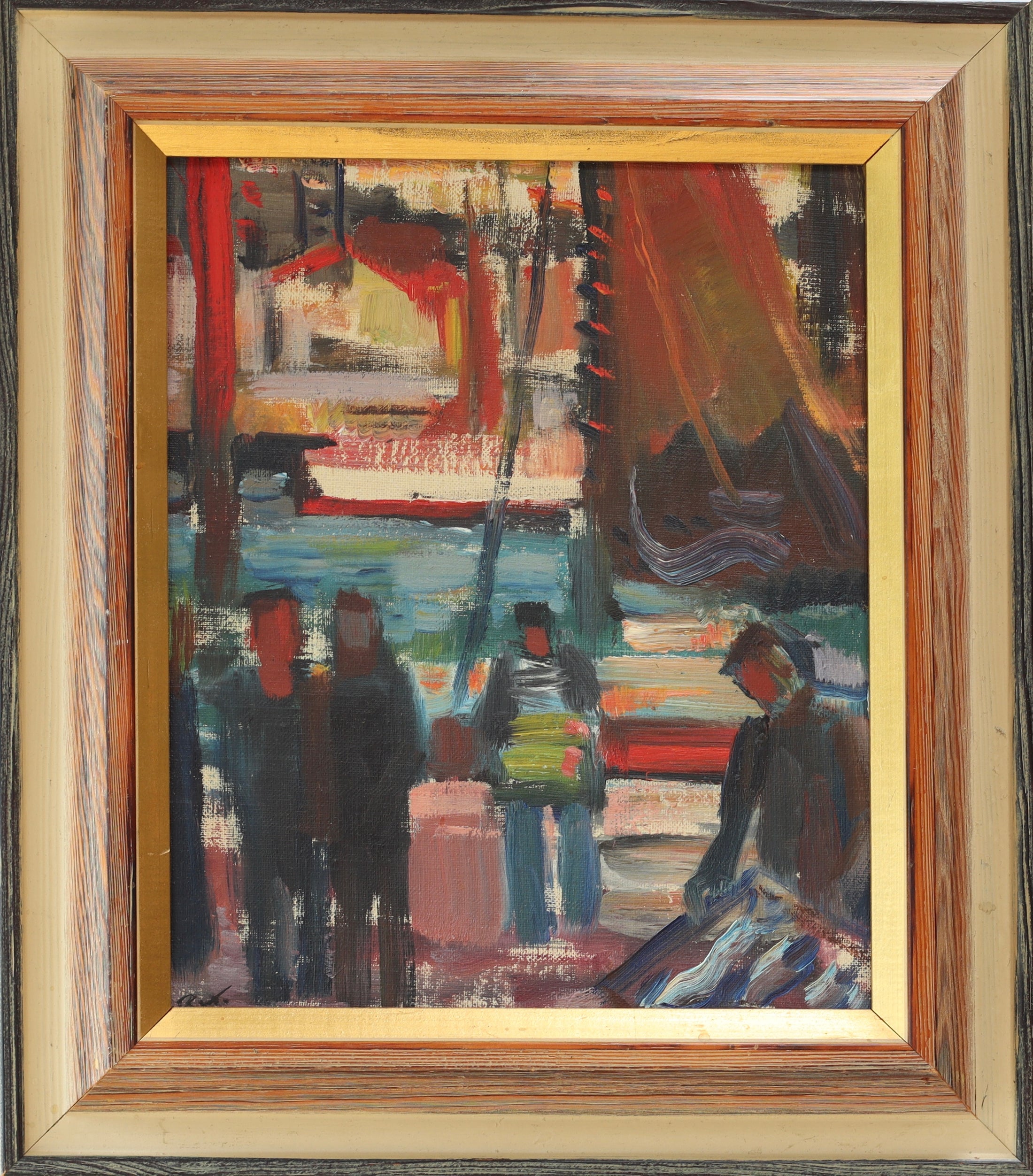 Original Mid Century Oil Painting By Göte Rex Sweden