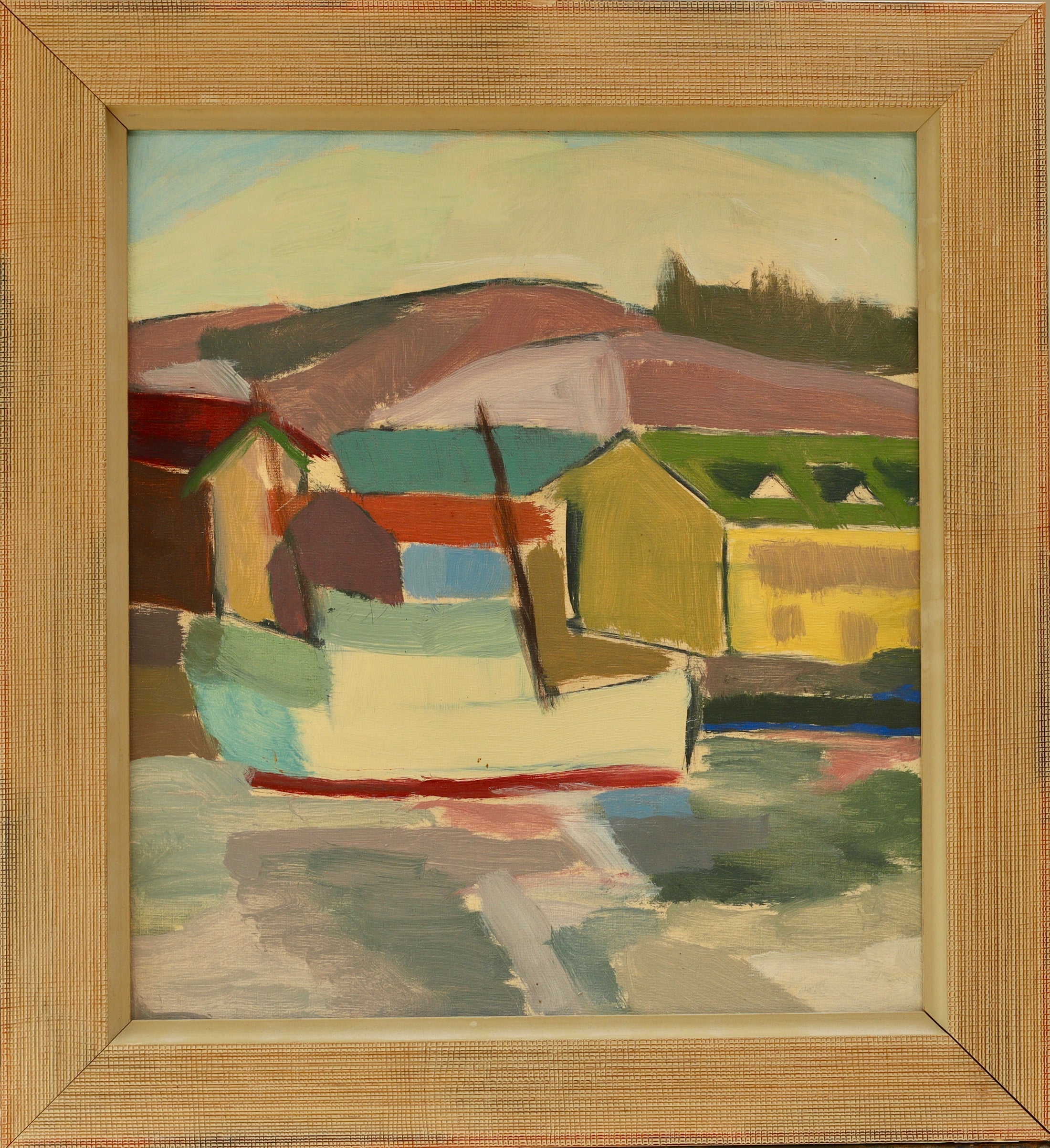 Vintage Mid Century Sailboat Painting From Sweden