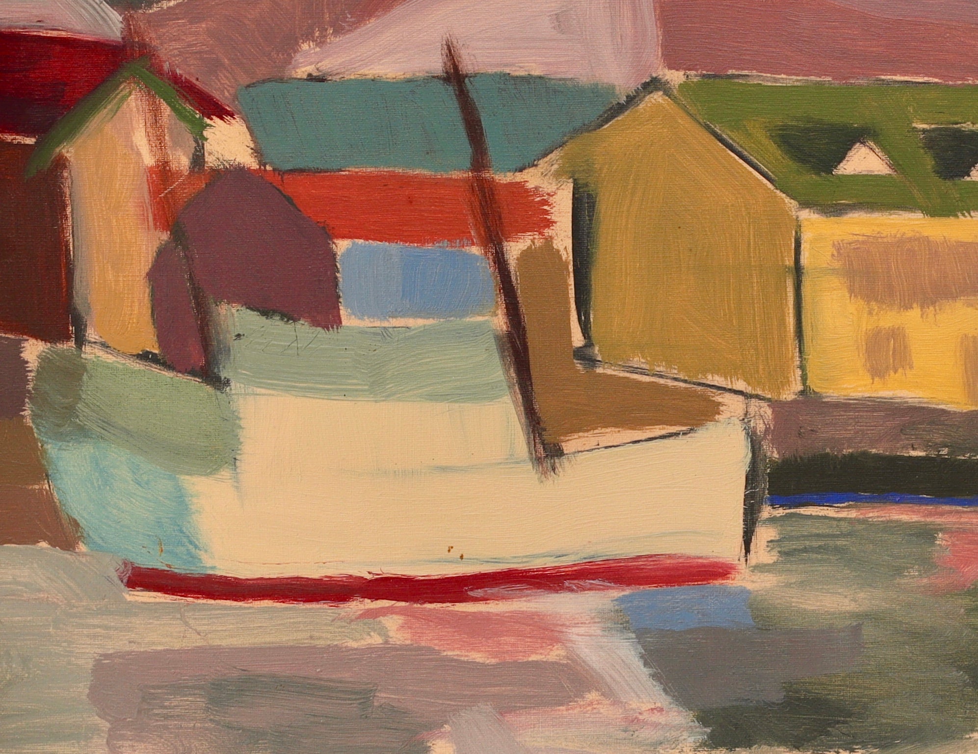Vintage Mid Century Sailboat Painting From Sweden