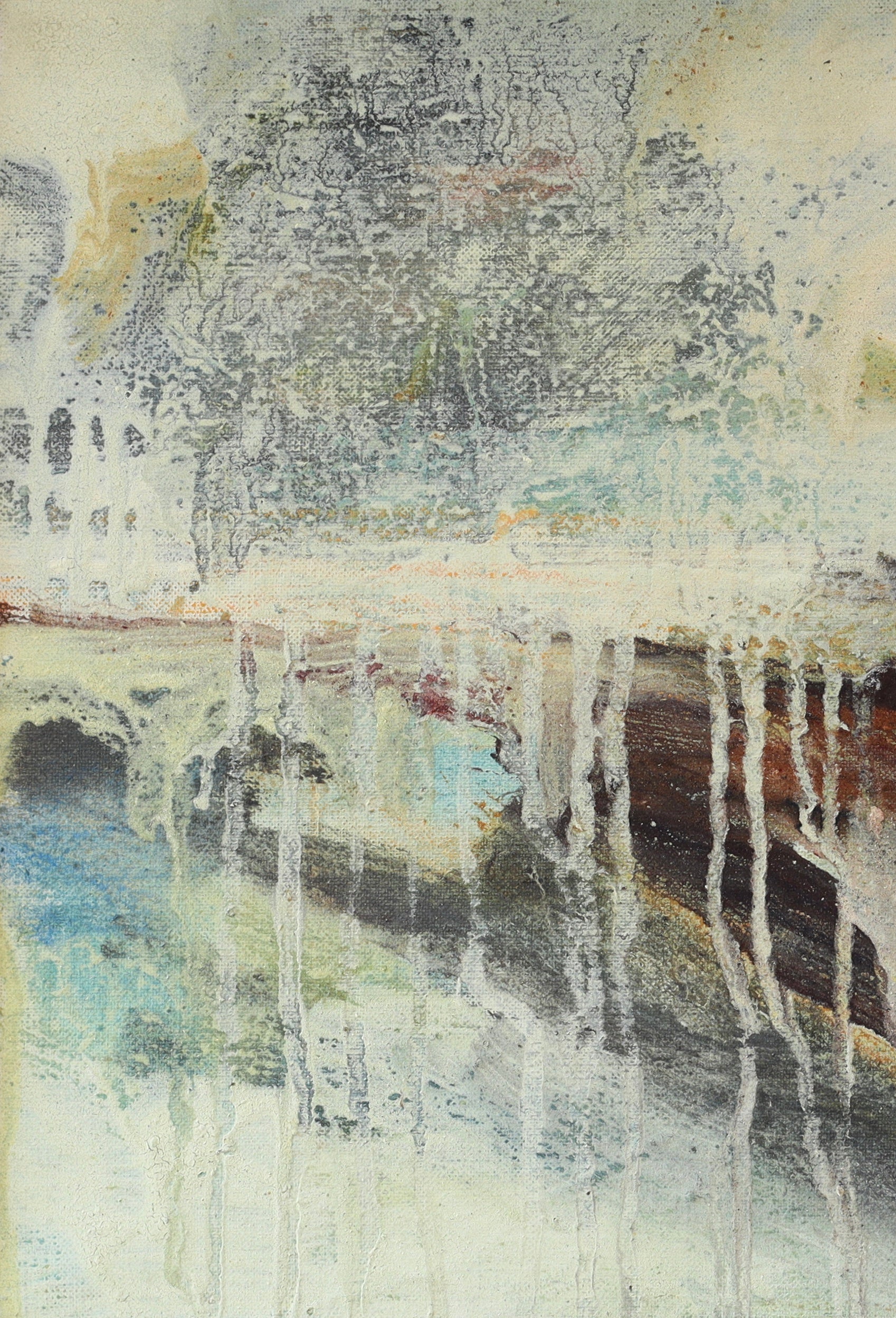 Vintage Abstract Oil Painting From Sweden By M Rabe