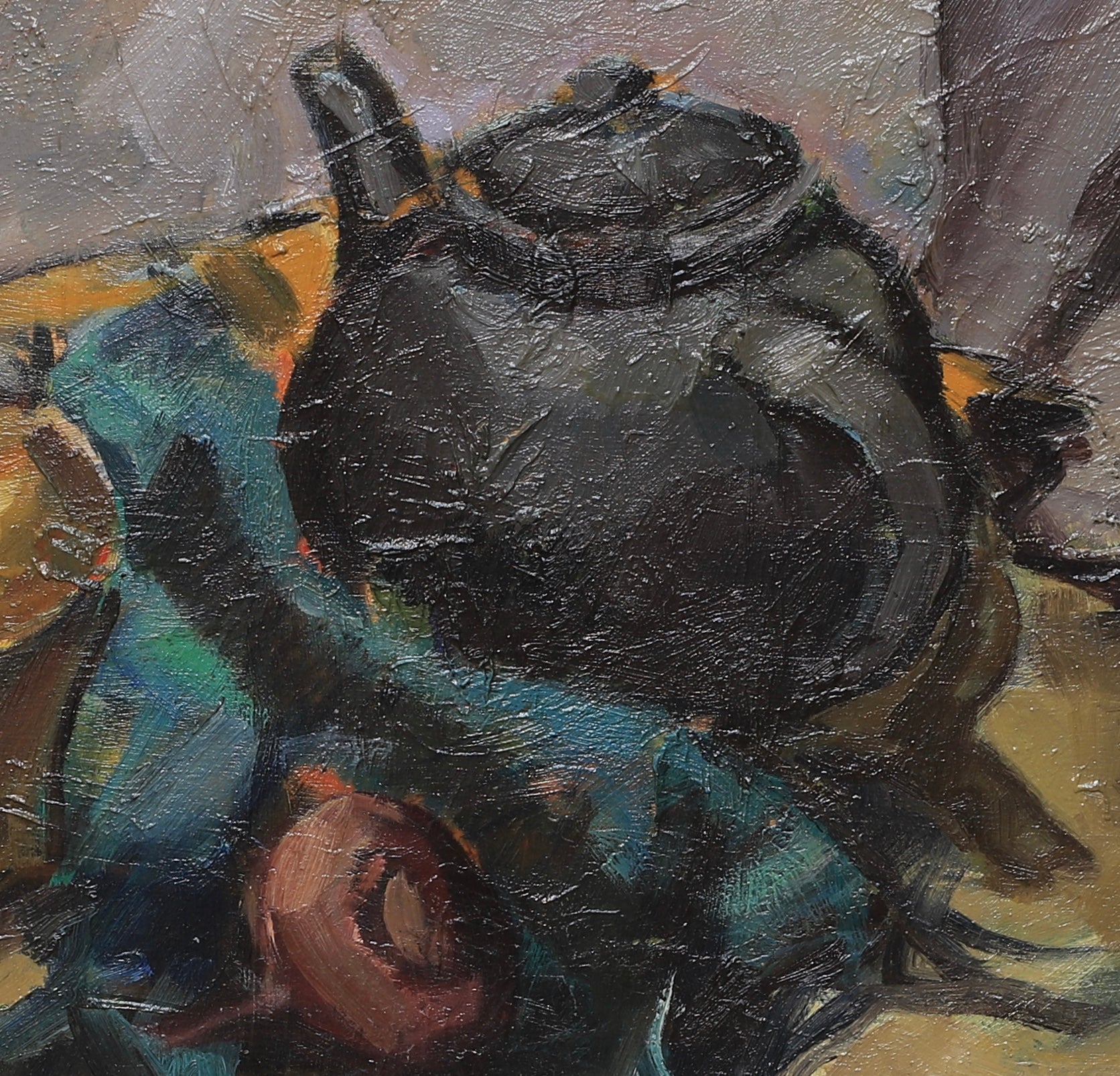 Mid Century Original Still Life Oil Painting from Sweden 1953