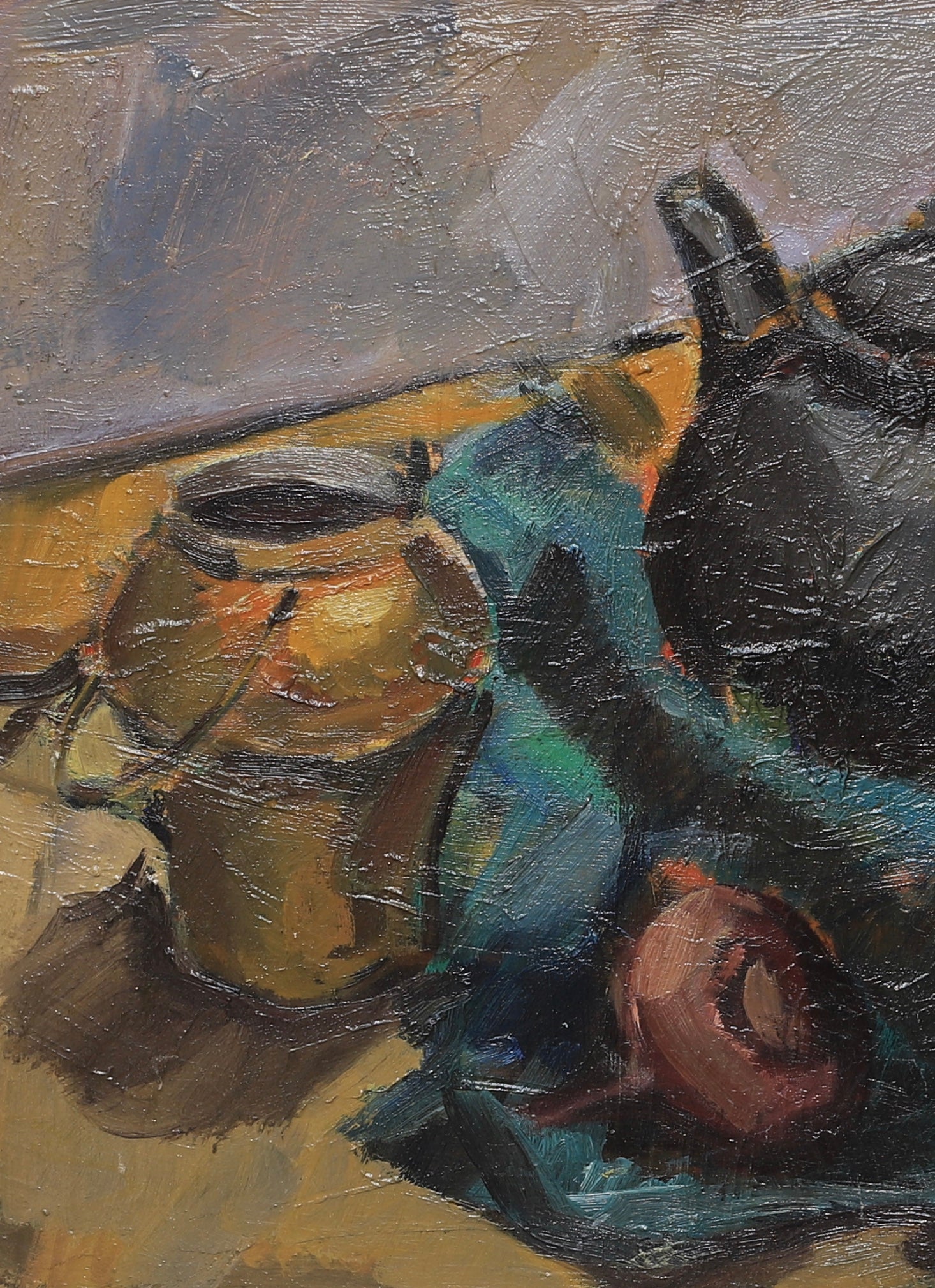 Mid Century Original Still Life Oil Painting from Sweden 1953