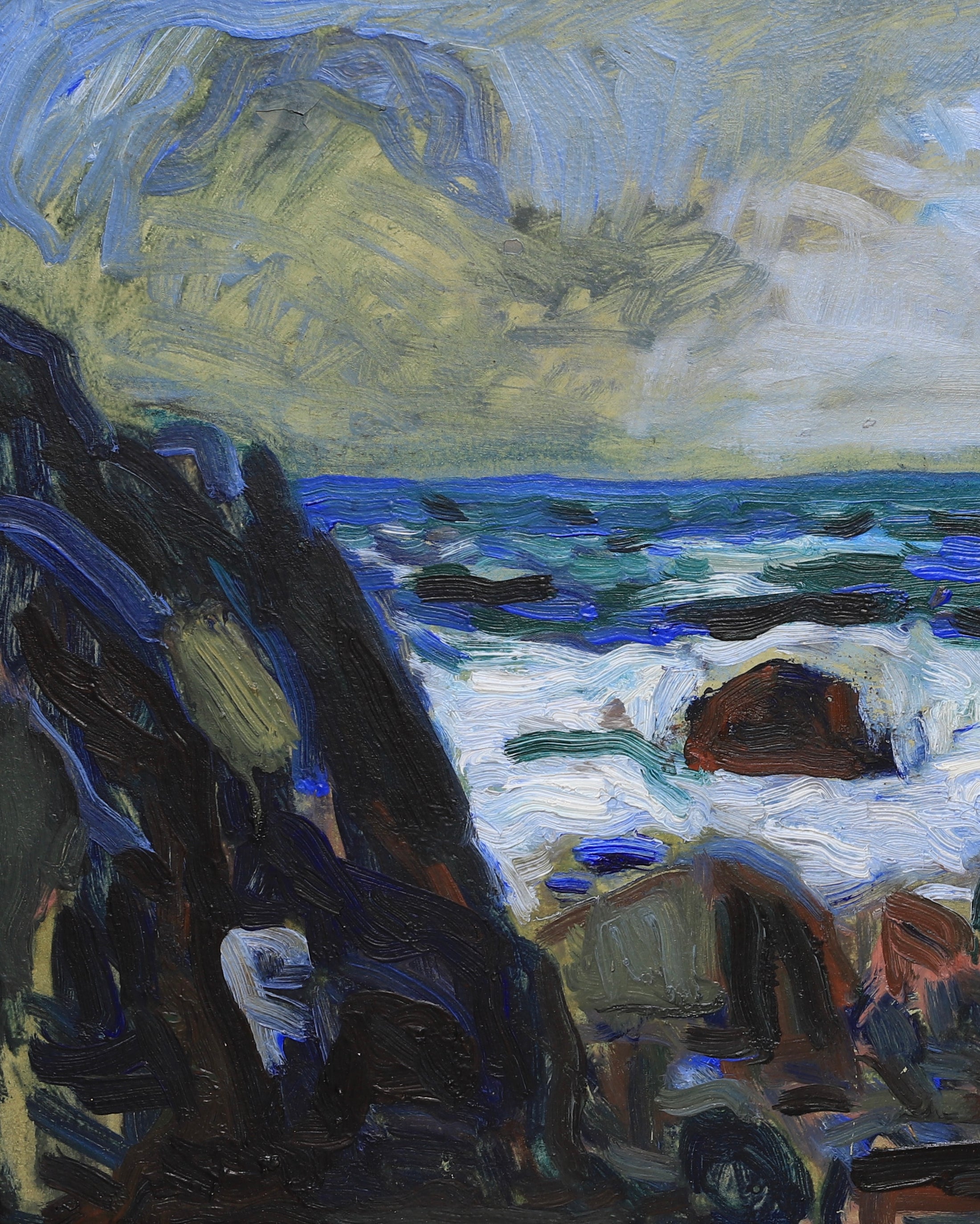 Vintage Mid Century Oil Painting From Sweden by Lars Herder