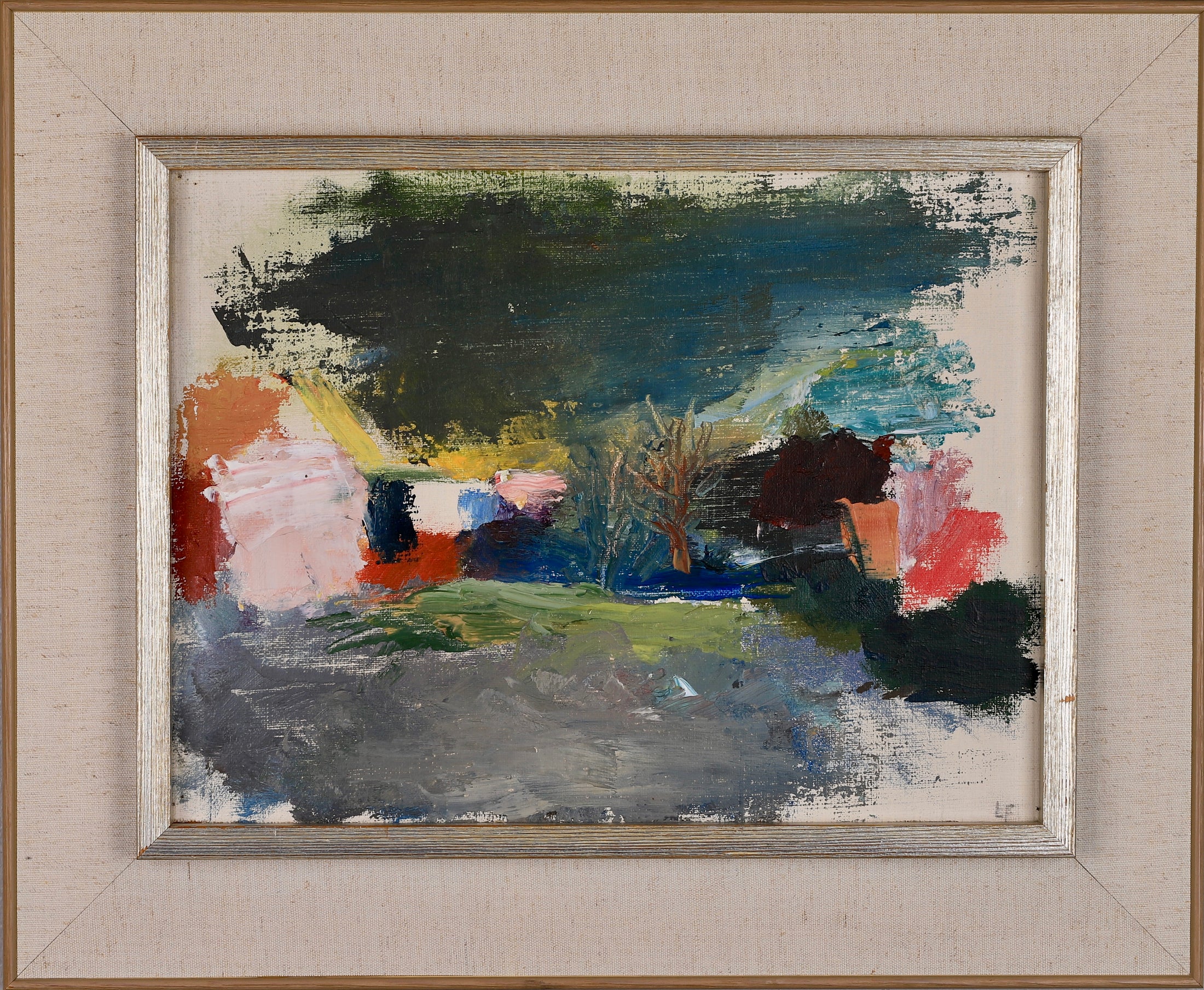 Mid Century Vintage Landscape Oil Painting From Sweden By Lars Fohlin