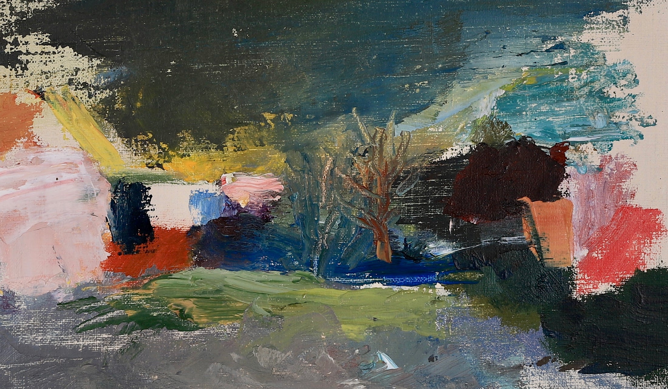 Mid Century Vintage Landscape Oil Painting From Sweden By Lars Fohlin