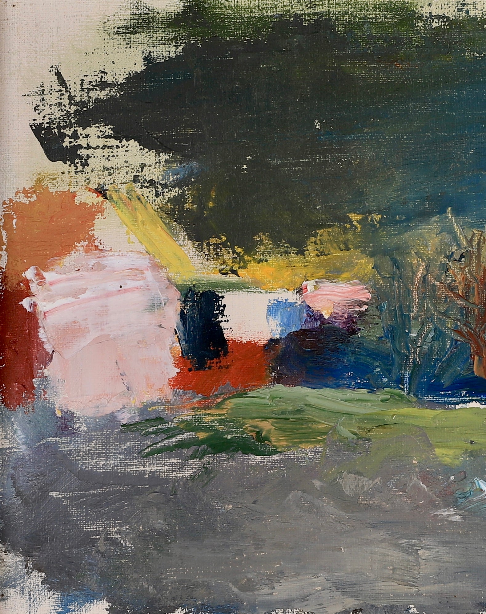 Mid Century Vintage Landscape Oil Painting From Sweden By Lars Fohlin