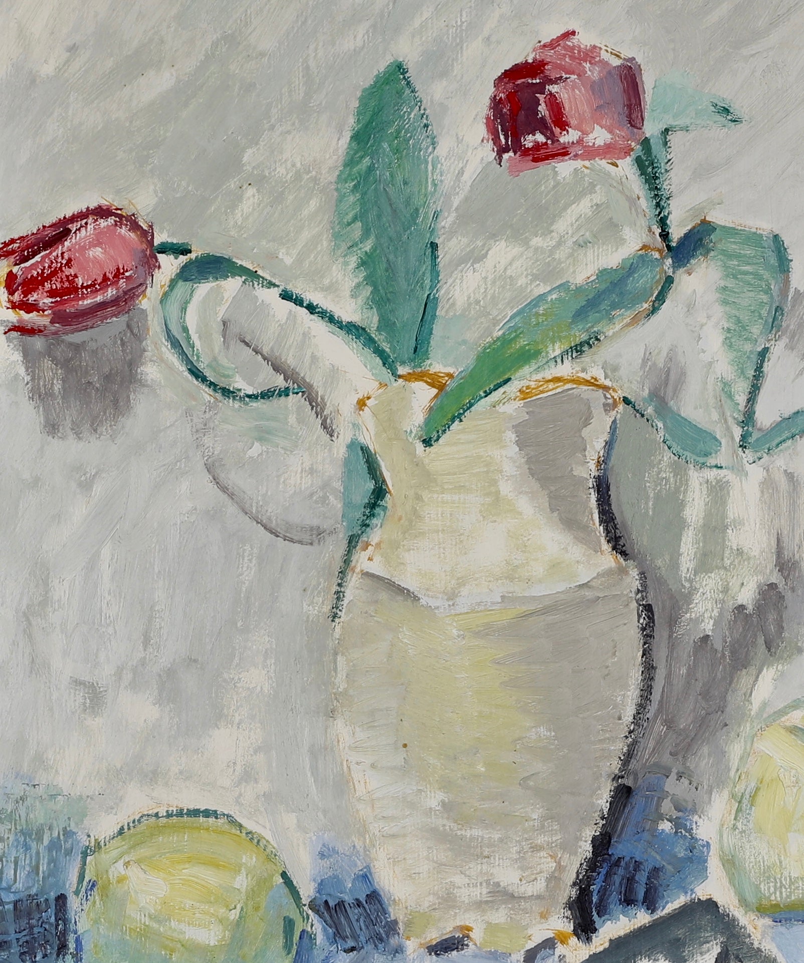 Mid Century Original Still Life Oil Painting from Sweden by Wendel