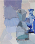Load image into Gallery viewer, Mid Century Original Still Life Oil Painting in Blues from Sweden