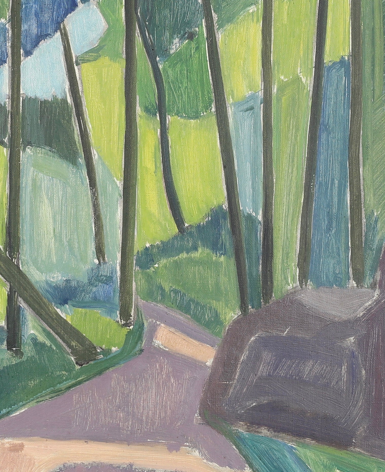 Mid Century Vintage Landscape Oil Painting From Sweden By K Lindström