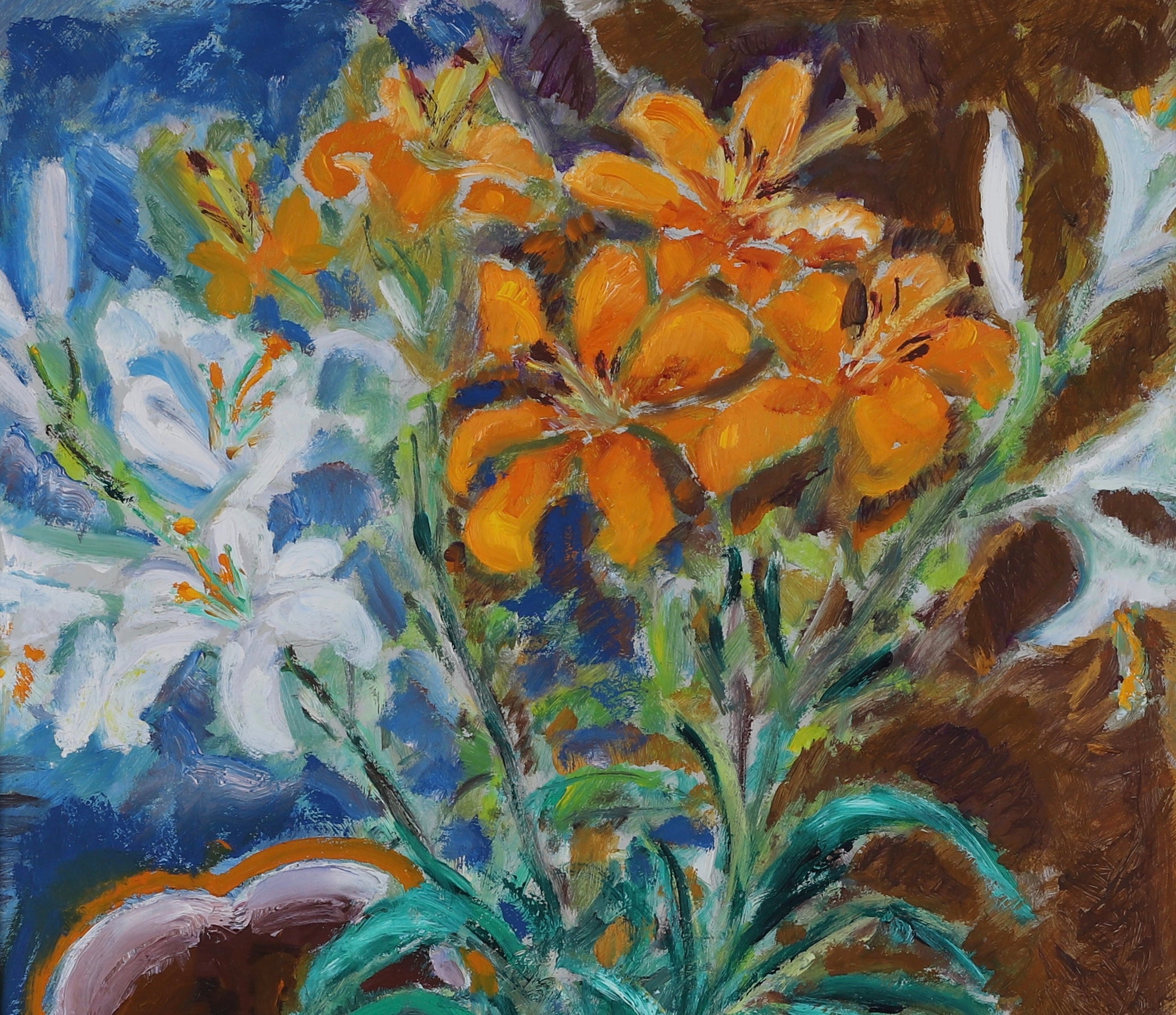 Mid Century Original Still Life Oil Painting from Sweden by Max Gregor Carlsson