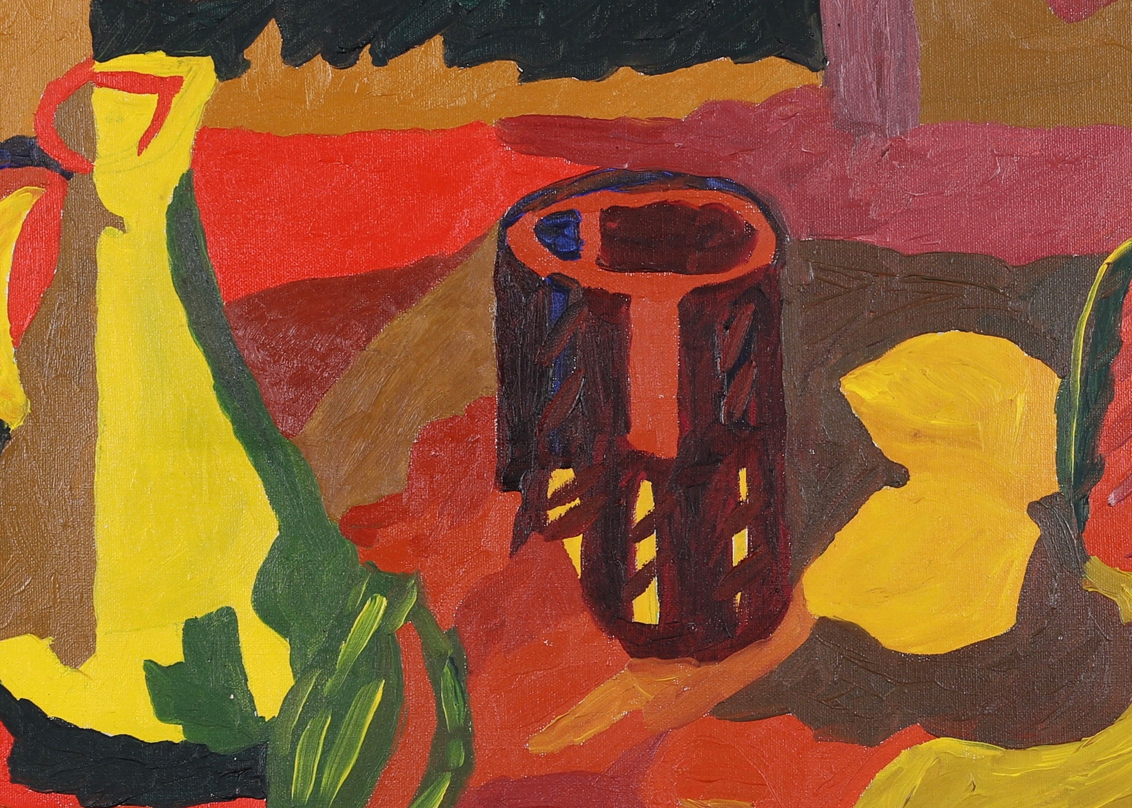 Mid Century Original Still Life Oil Painting from Sweden 1969