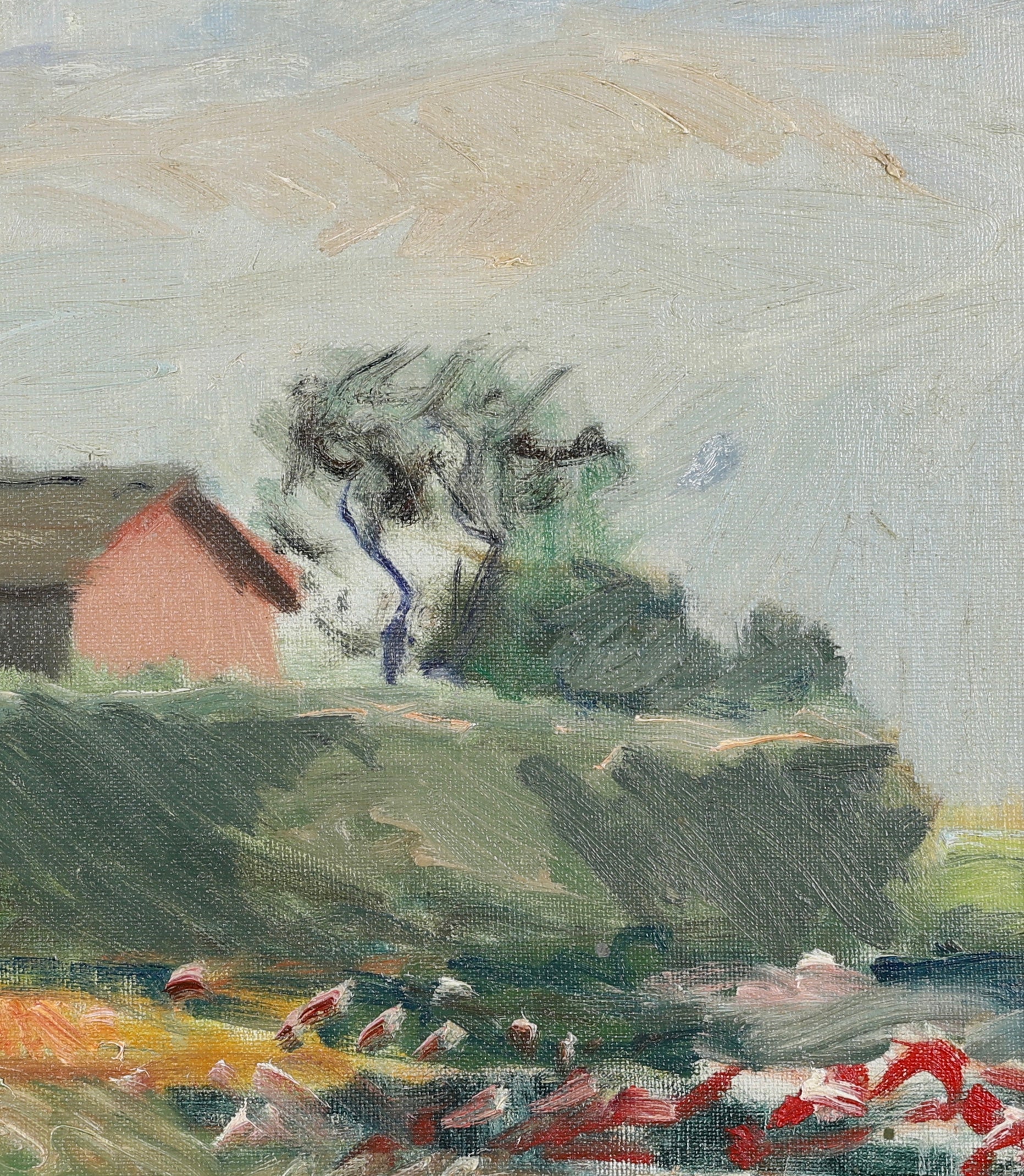 Vintage Mid Century Oil Painting From Sweden by Gideon Isaksson