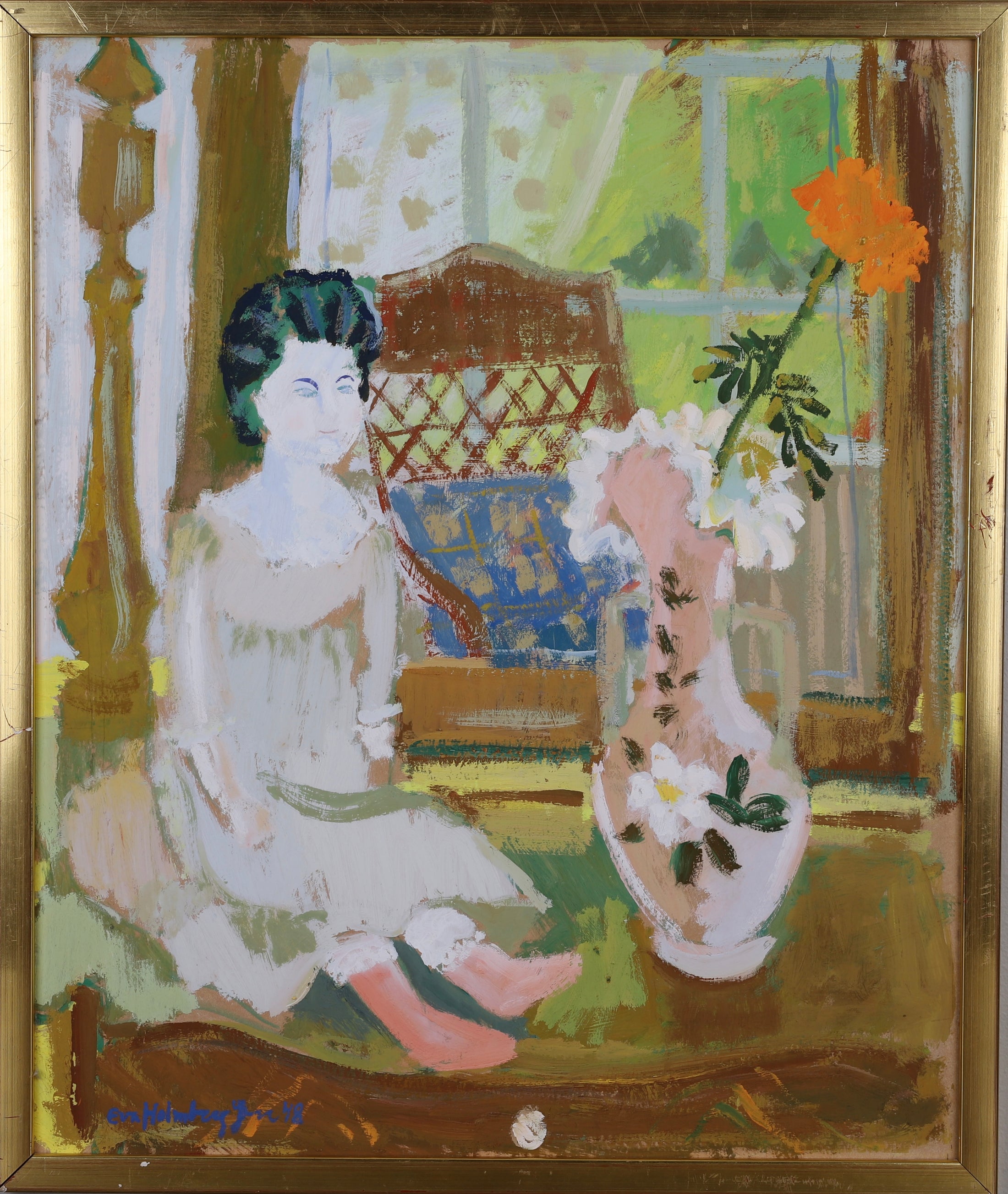 Vintage Mid Century Art Painting From Sweden EH Jacobsson