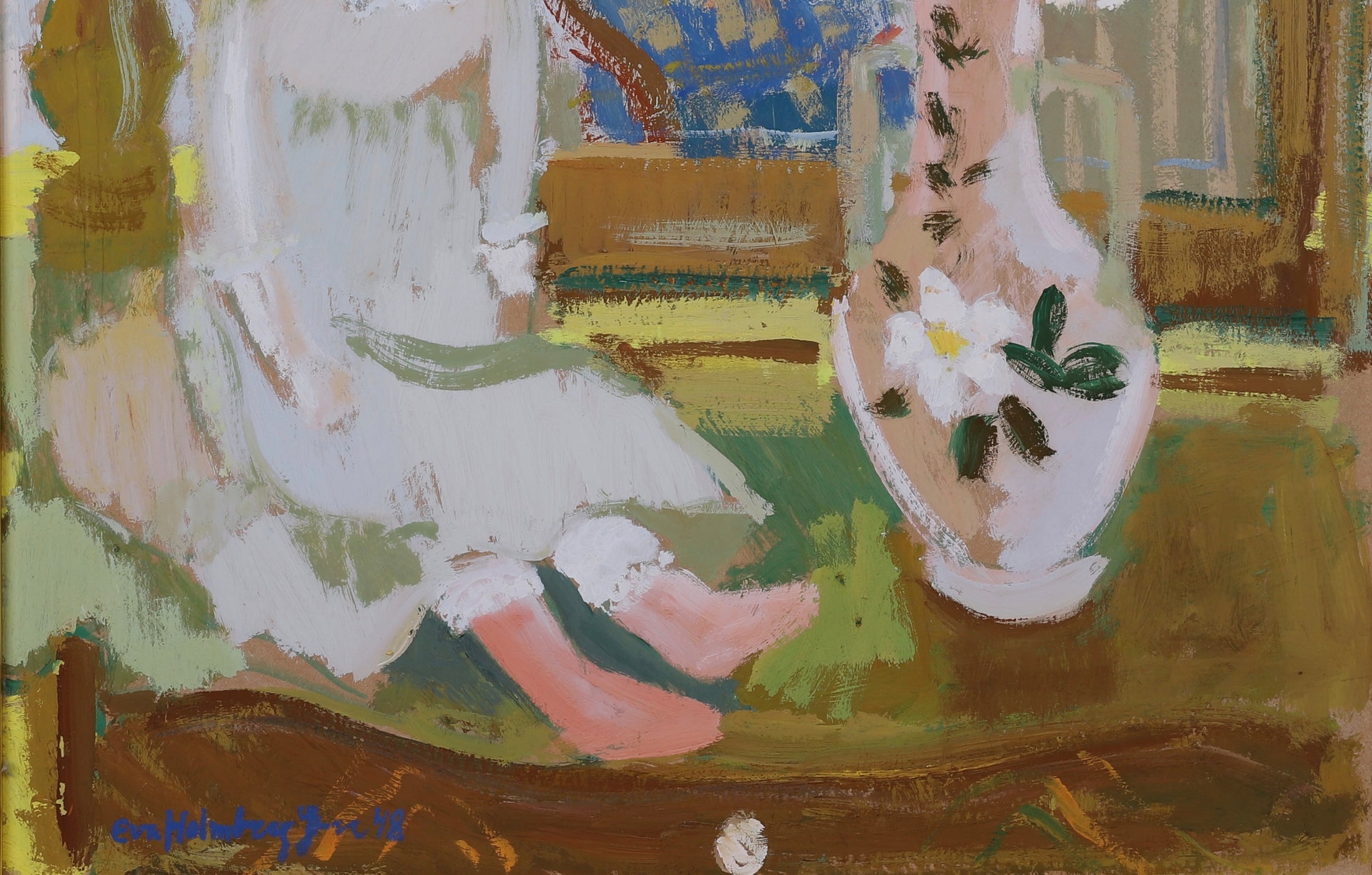 Vintage Mid Century Art Painting From Sweden EH Jacobsson