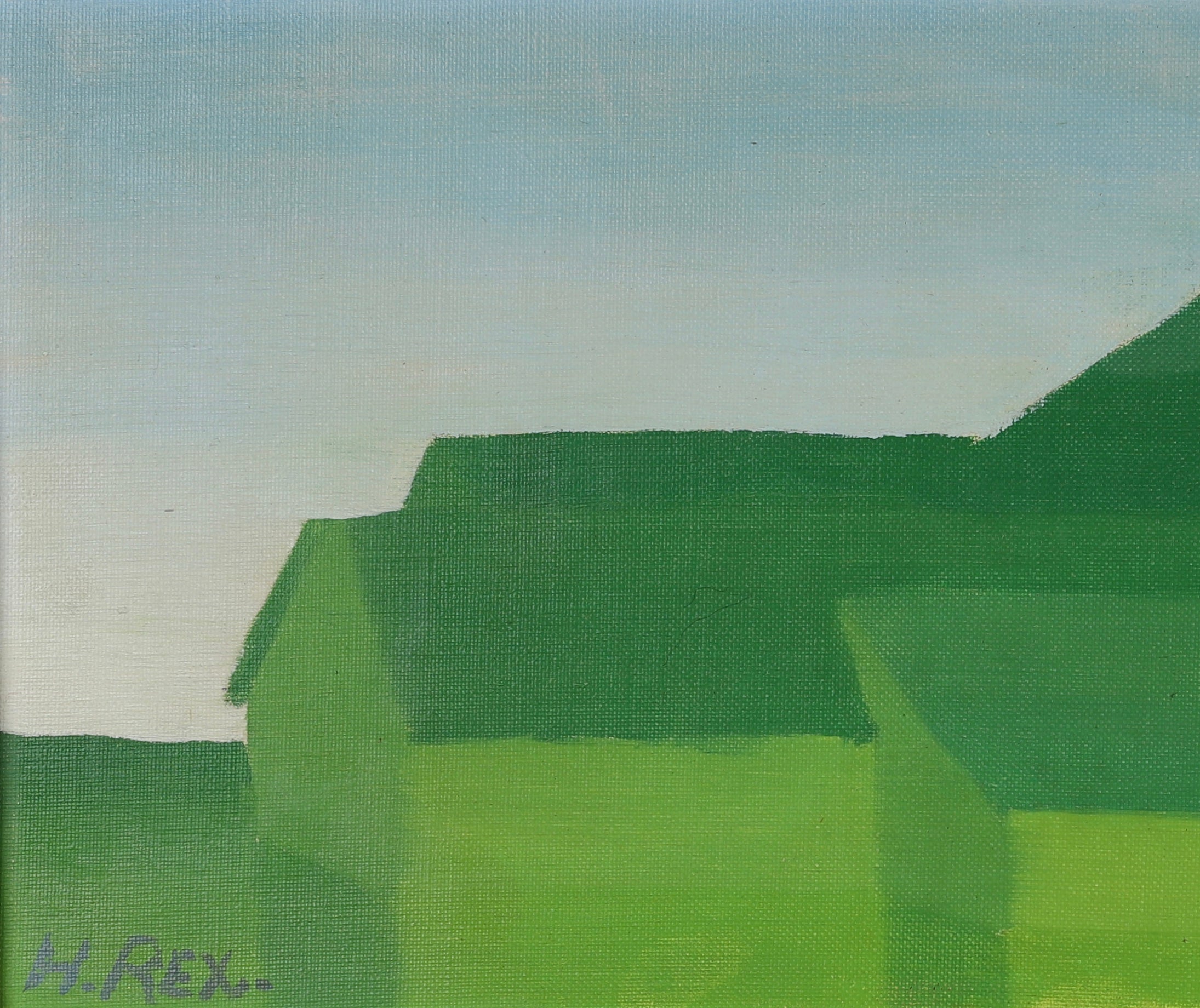 Vintage Art Room Mid Century Landscape Oil Painting From Sweden