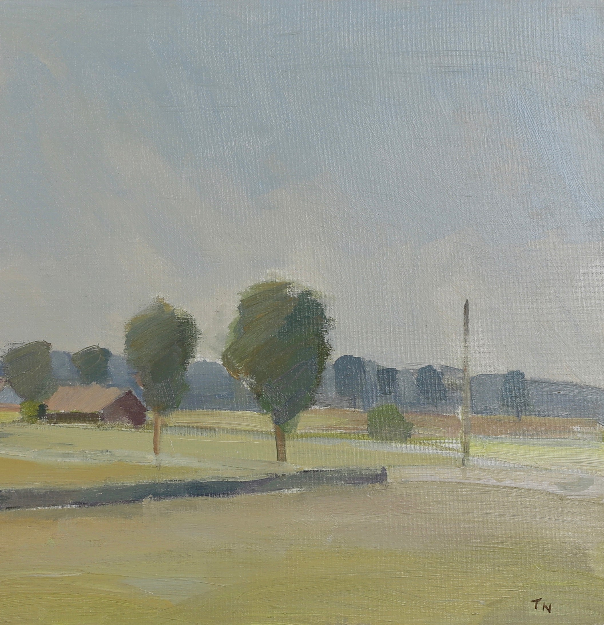 Vintage Landscape Oil Painting by Tage Nilsson from Sweden