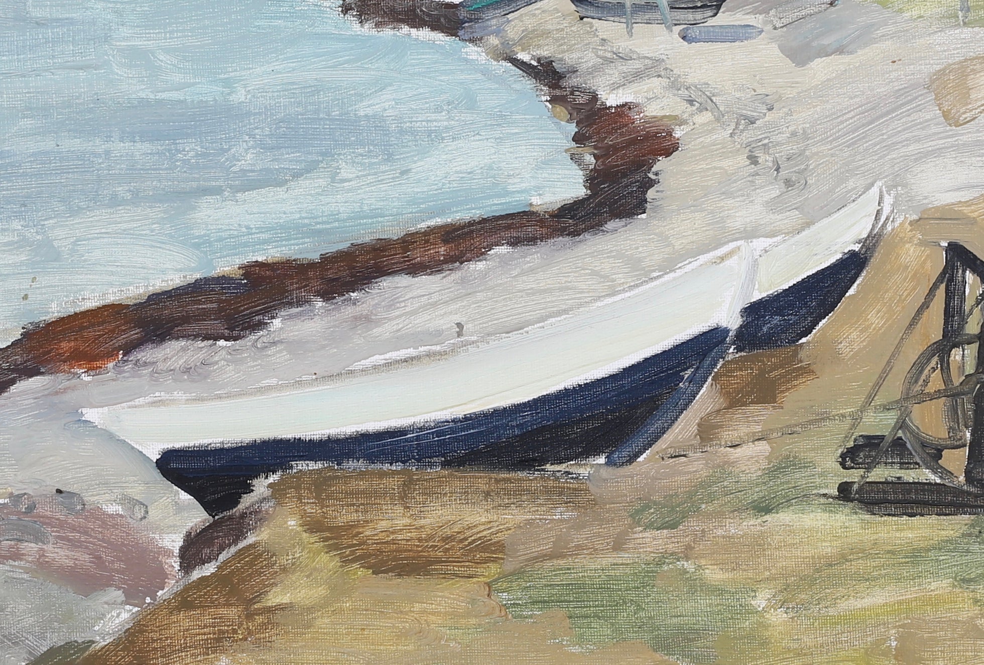 Vintage Coastal Painting by Tage Nilsson from Sweden