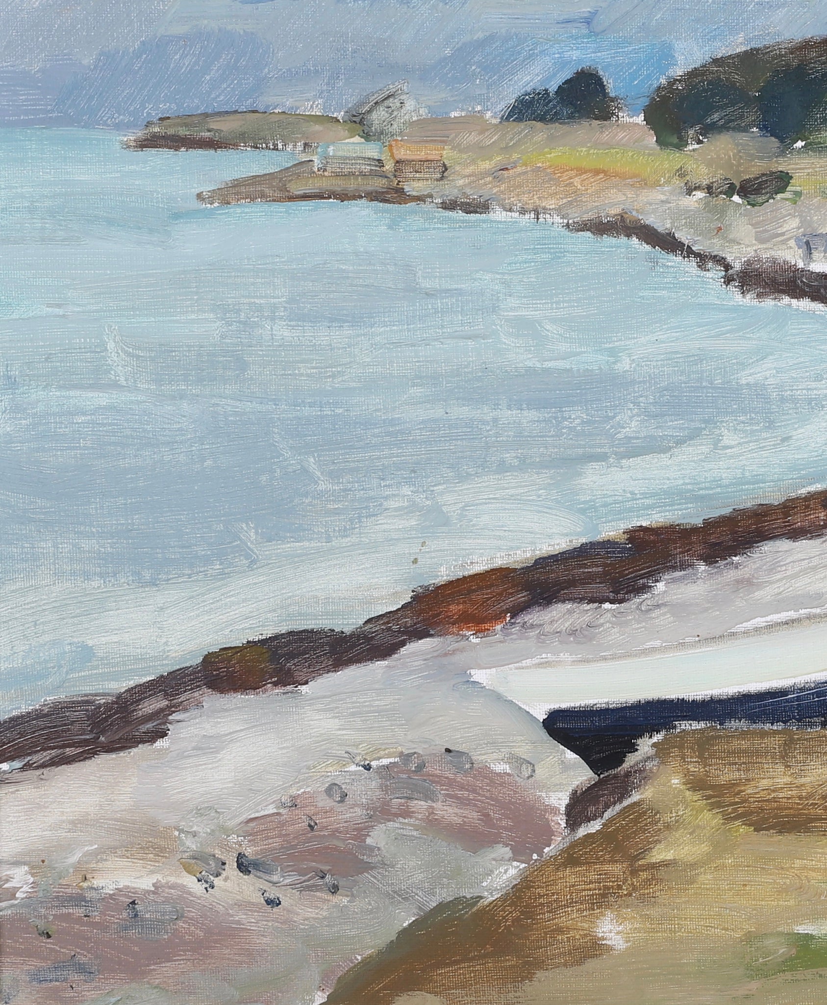 Vintage Coastal Painting by Tage Nilsson from Sweden