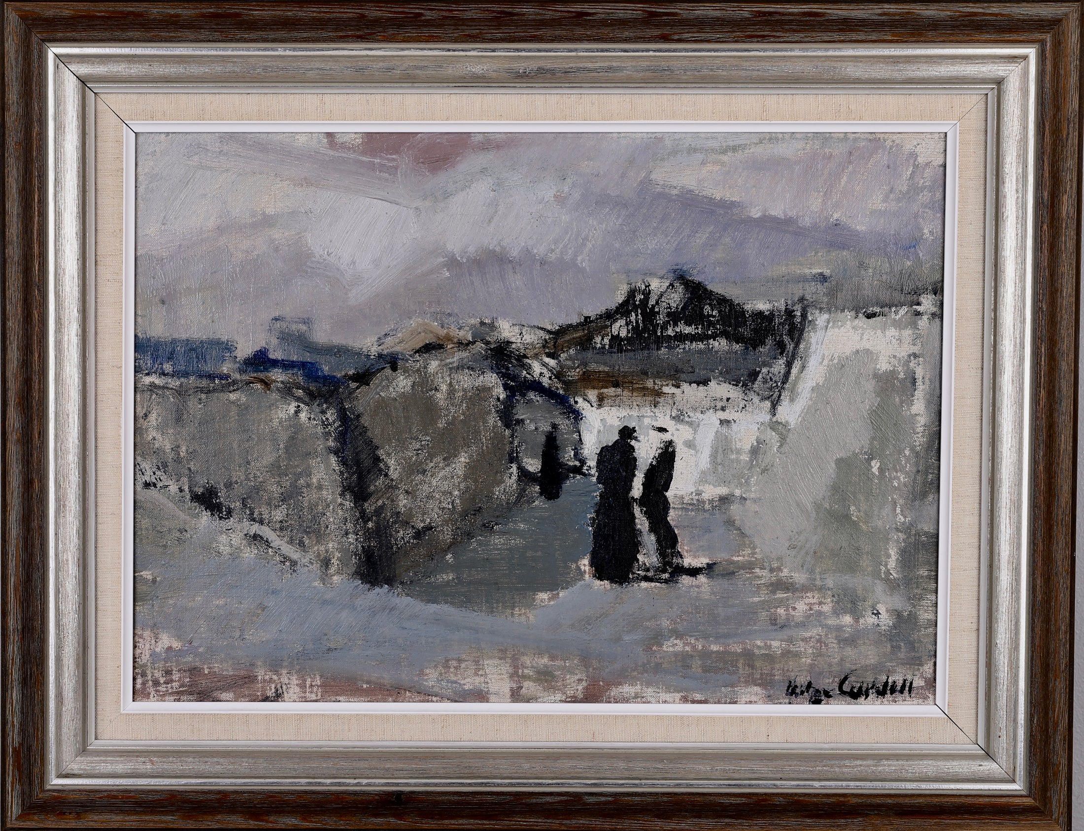 Mid Century Original Oil Painting From Sweden By Helge Cardell