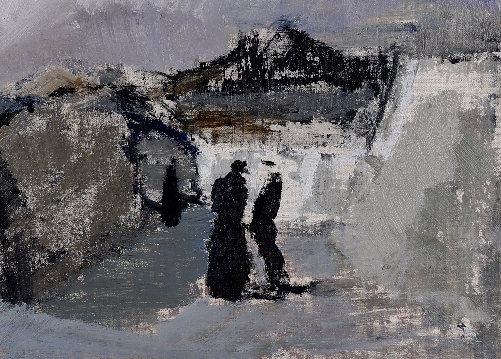 Mid Century Original Oil Painting From Sweden By Helge Cardell