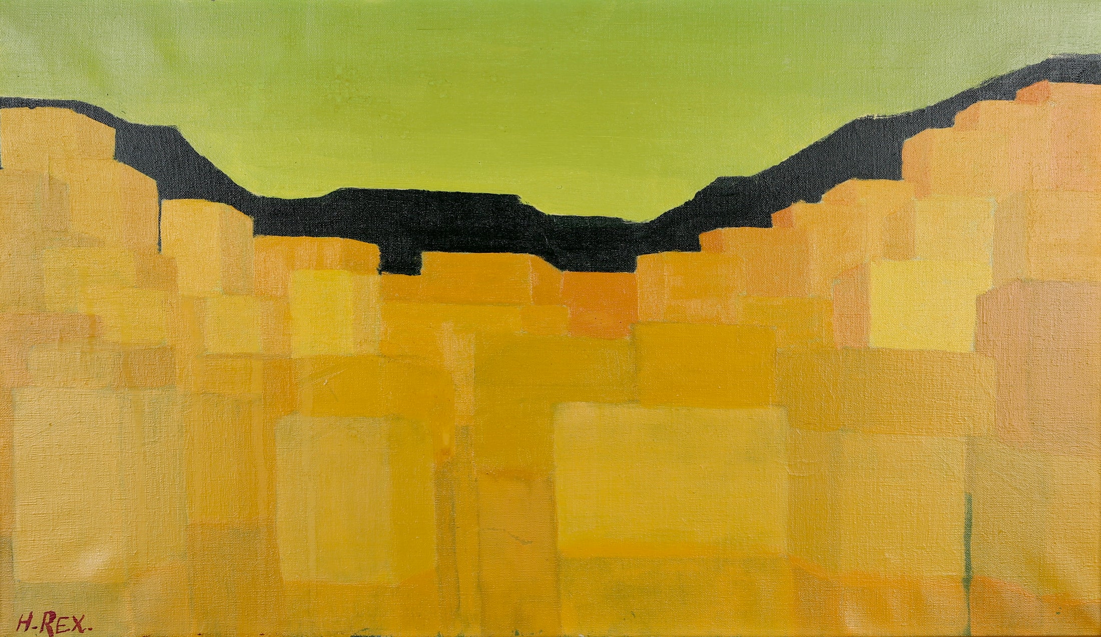 Vintage Art Room Mid Century Landscape Oil Painting From Sweden