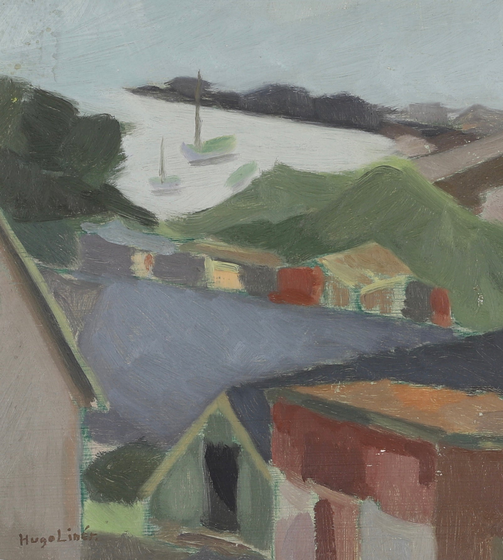 Vintage Oil Painting by Hugo Linér from Sweden