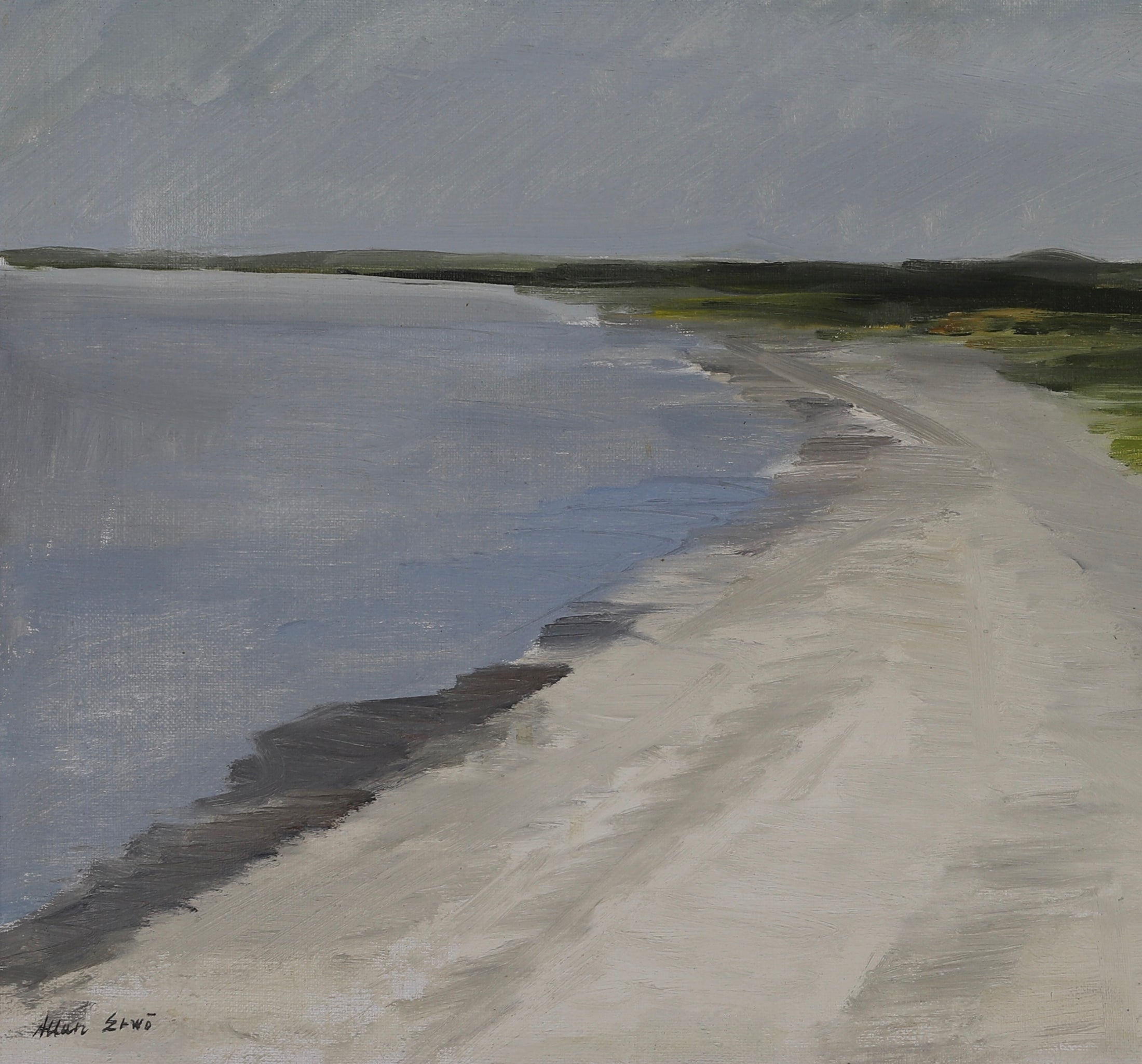 Mid Century Seascape Oil Painting By Allan Erwö Sweden