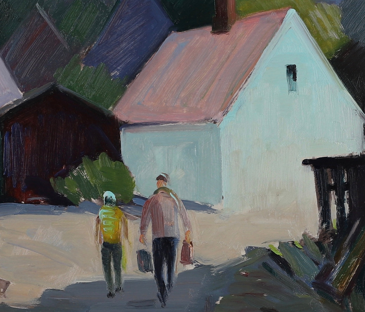 Mid Century Original Landscape Oil Painting From Sweden By Eskil Skans