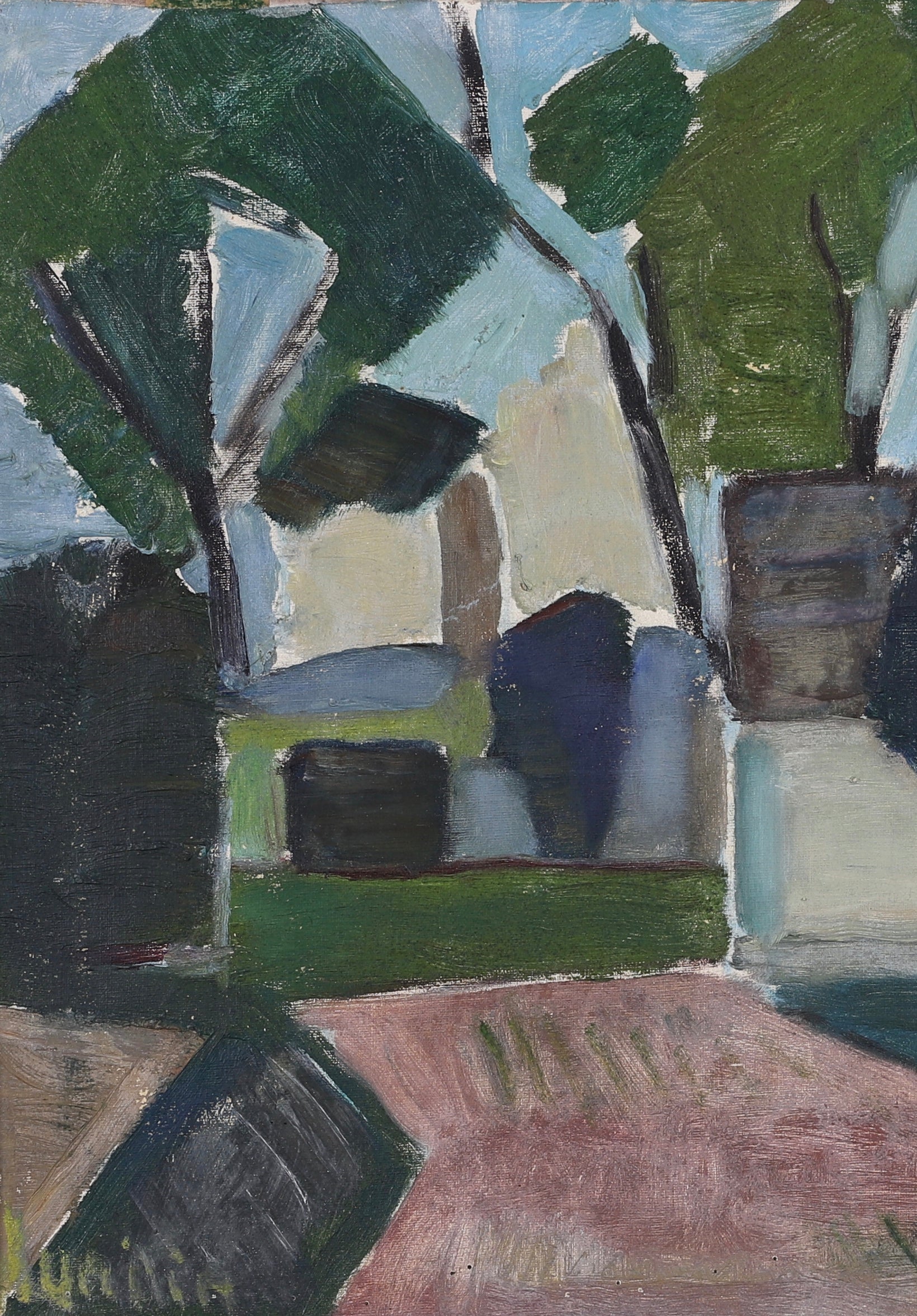 Vintage Art Room Mid Century Oil Painting From Sweden