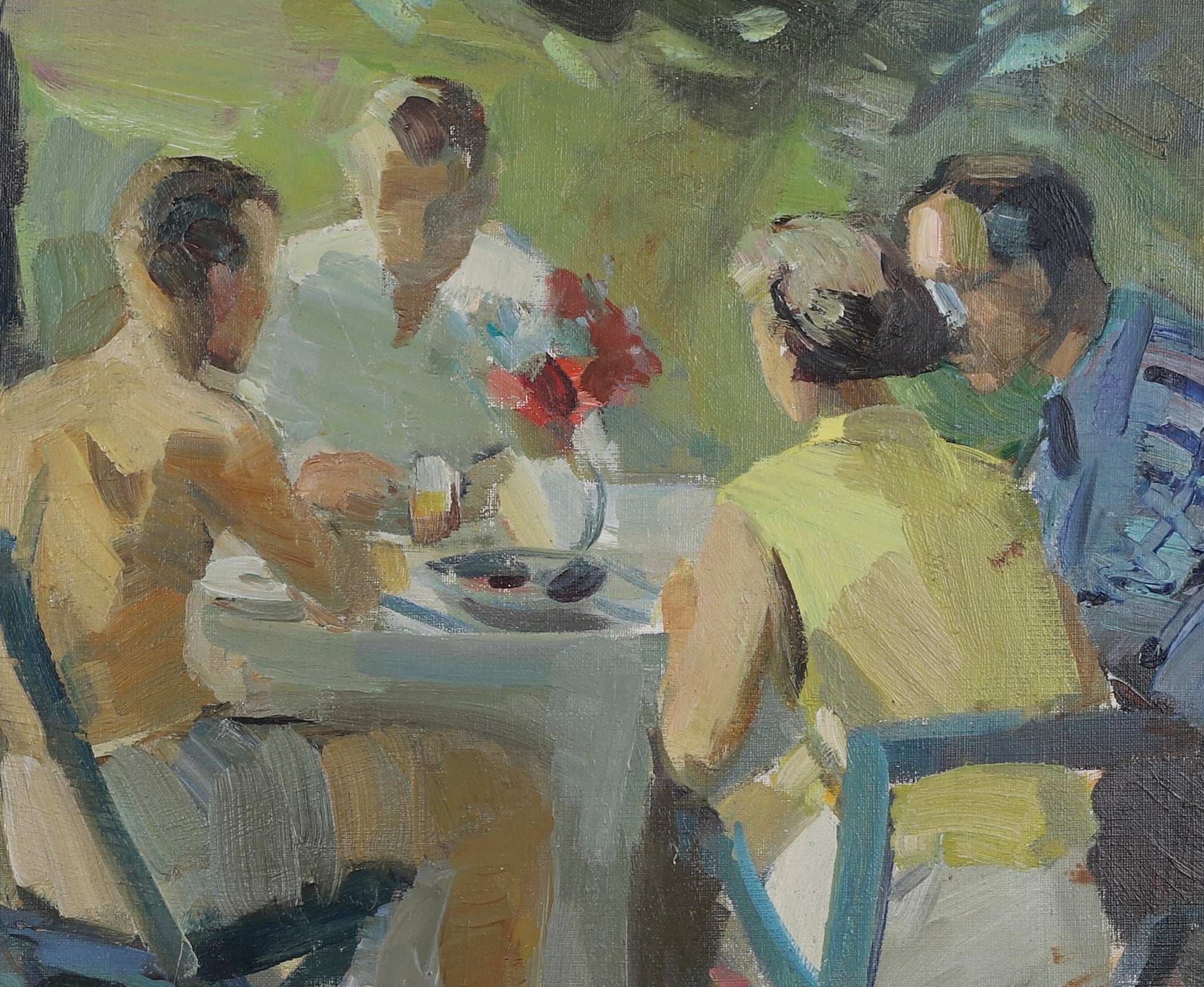 Vintage Art Room Mid Century  Oil Painting By H Rosenquist From Sweden