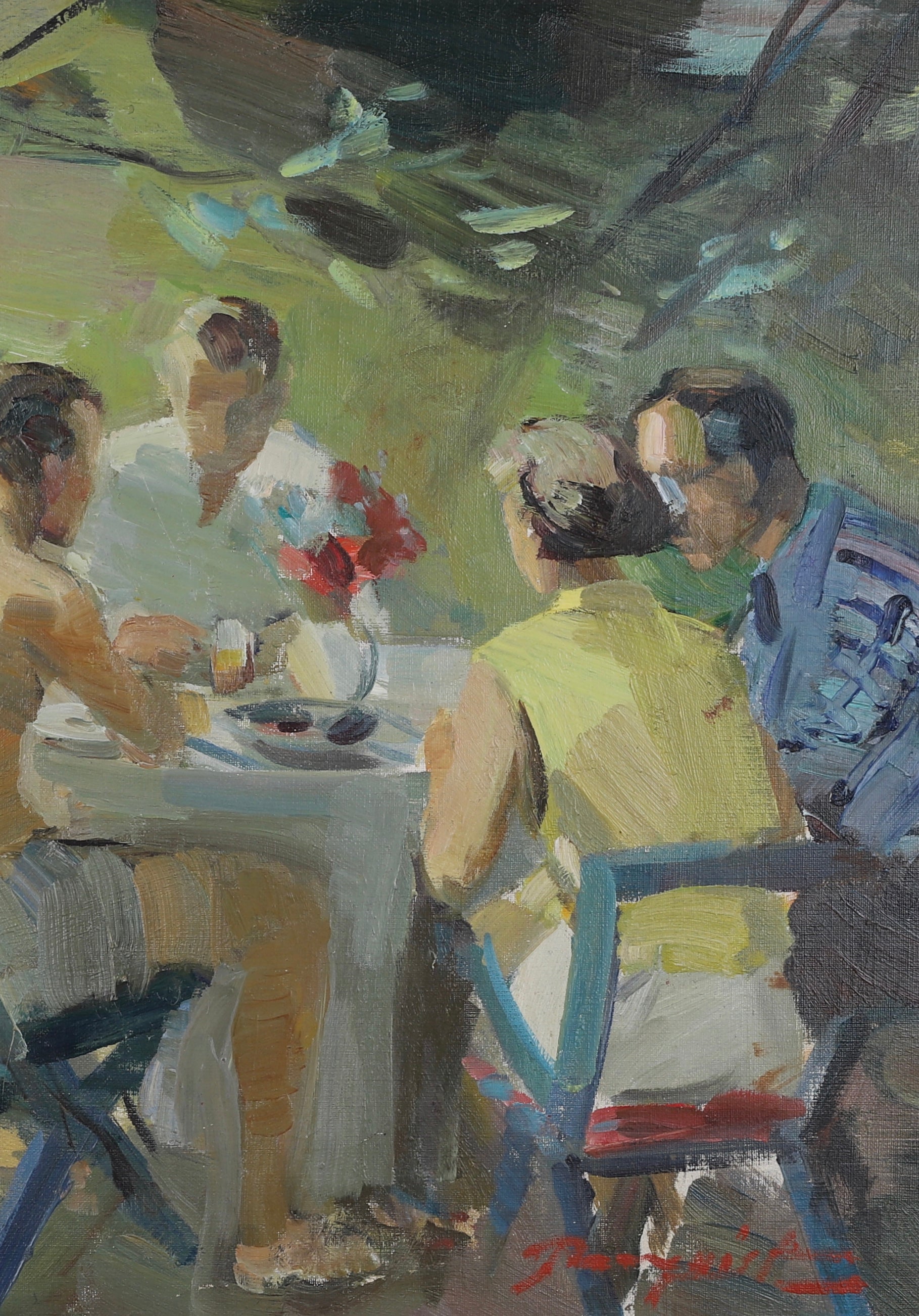 Vintage Art Room Mid Century  Oil Painting By H Rosenquist From Sweden