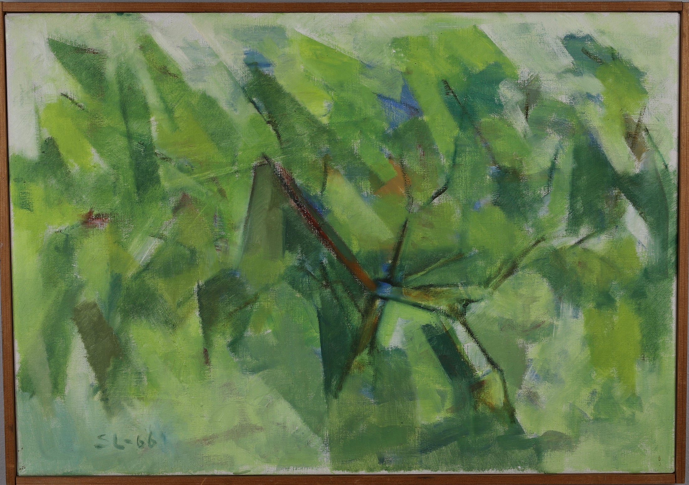 Mid Century Abstract Oil Painting From Sweden 1966