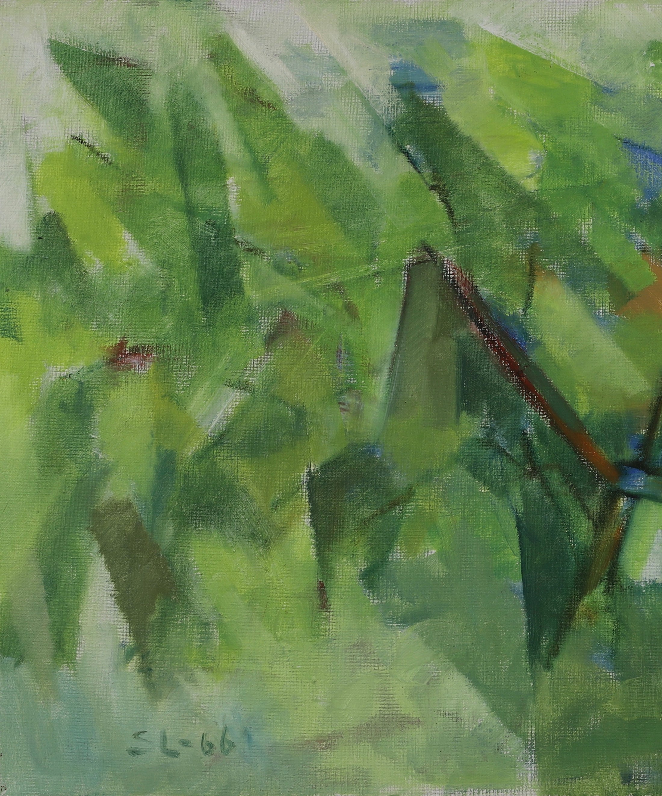 Mid Century Abstract Oil Painting From Sweden 1966